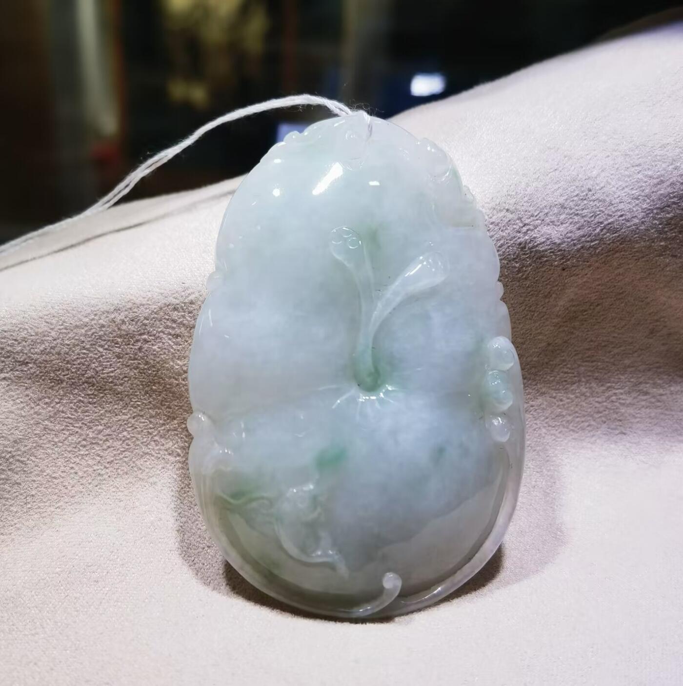 纯天然A货翡翠吊坠挂件和和美美
