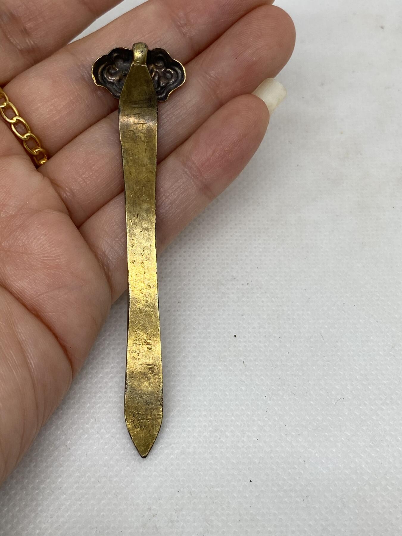 老银鎏金如意簪子，尺寸7.4厘米，品相如图，350包快递