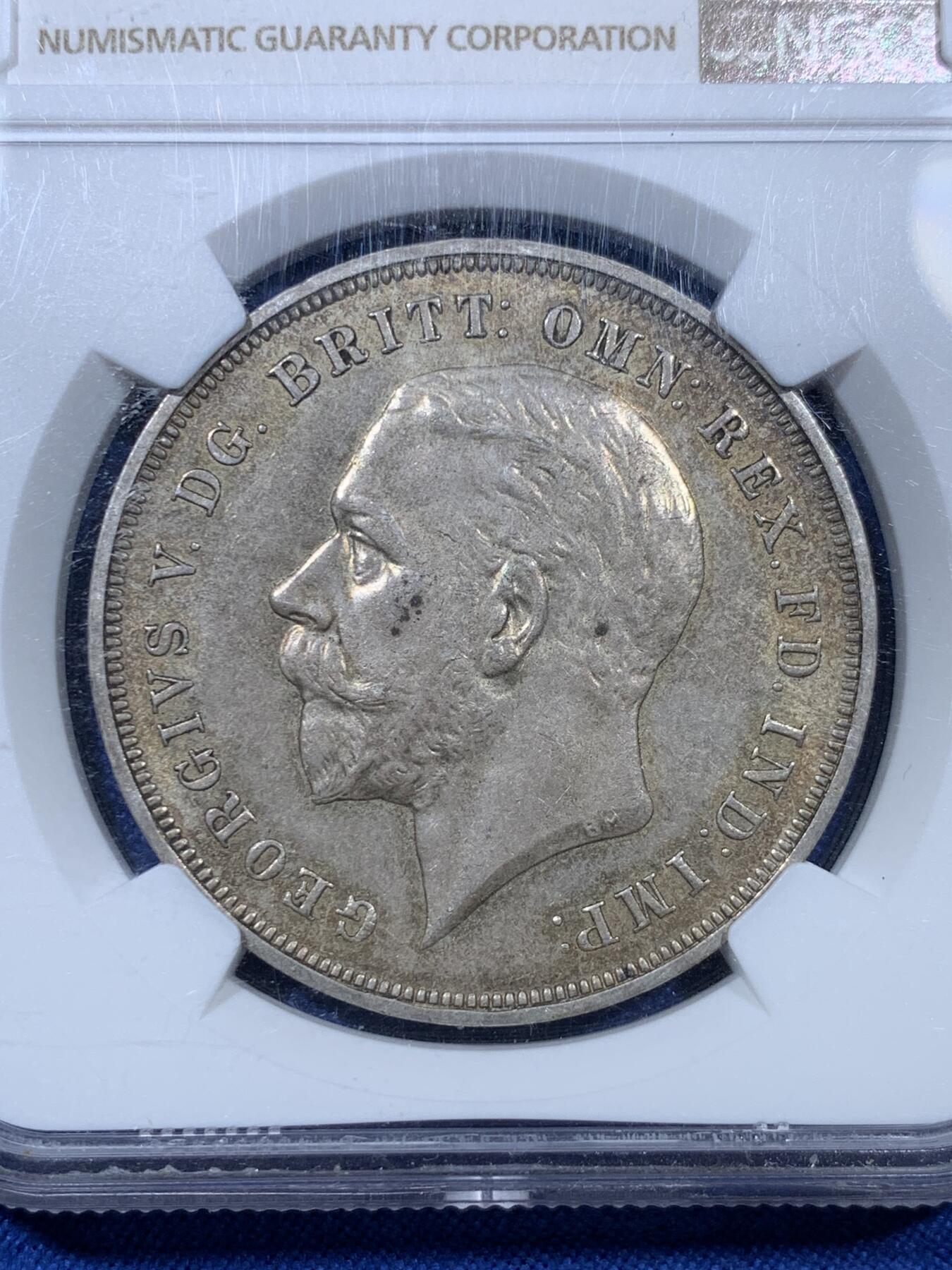 《竞宝斋》第307场   周日，周一,周二 3场连拍 （全场包邮） NGC MS62 英国1935年乔治五世木马剑银币