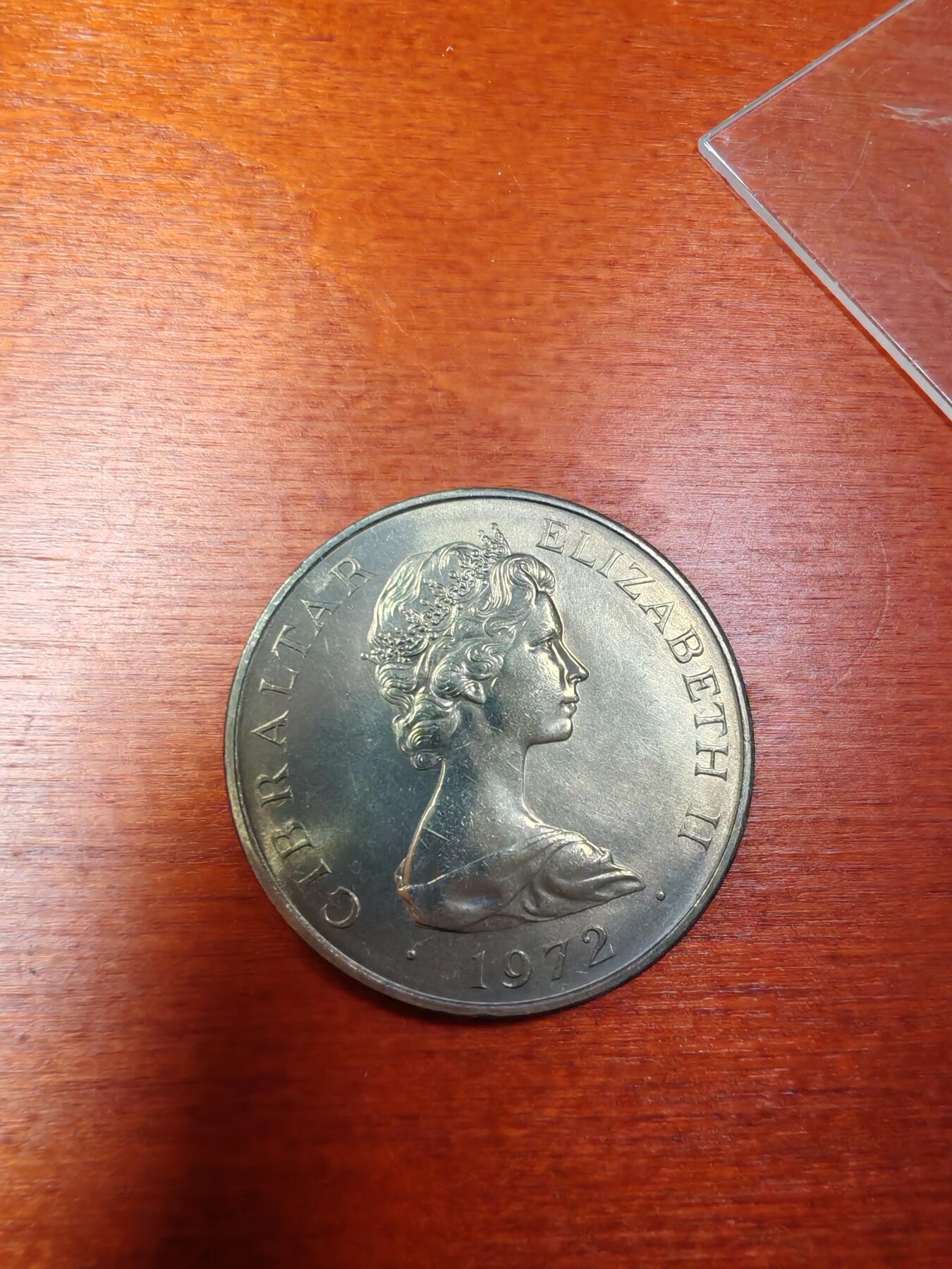 长老汇龙年精选第三十场拍卖 1972直布罗陀伊丽莎白二世皇家婚礼25周年25便士铜镍币，原盒