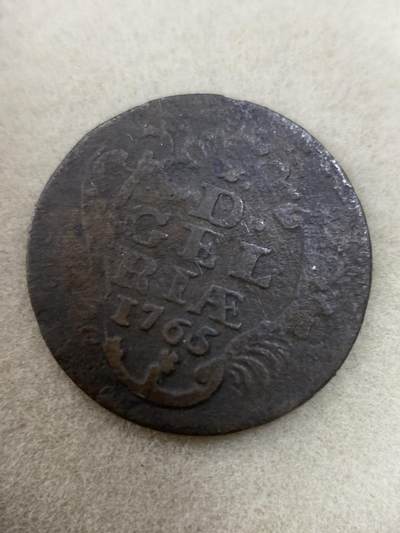 康怡轩钱币【世界各国老硬币银币专场】第444期  - 1765年荷兰格尔德兰省1杜伊特铜币  KM#93