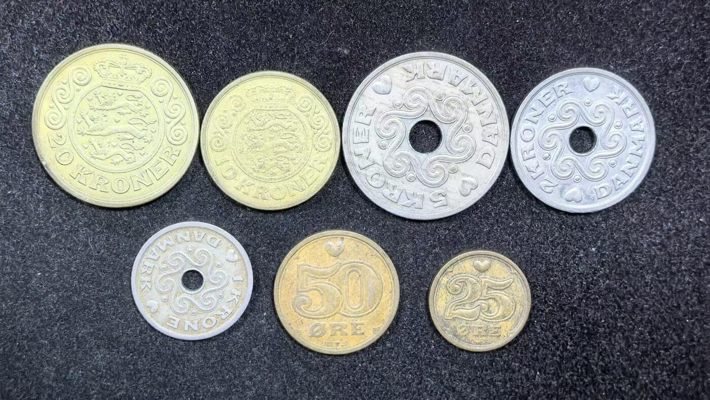 北京马甸外国币专卖微拍第126期，外国非贵金属纪念币，流通币专场，陆续上新，欢迎关注 丹麦