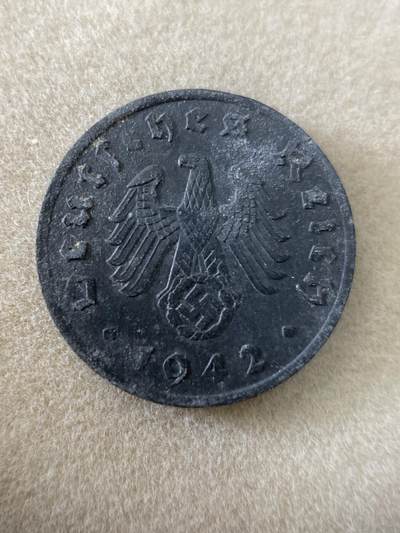 康怡轩钱币【世界各国老硬币银币专场】第217期 - 1942 德国 1便士 锌币 