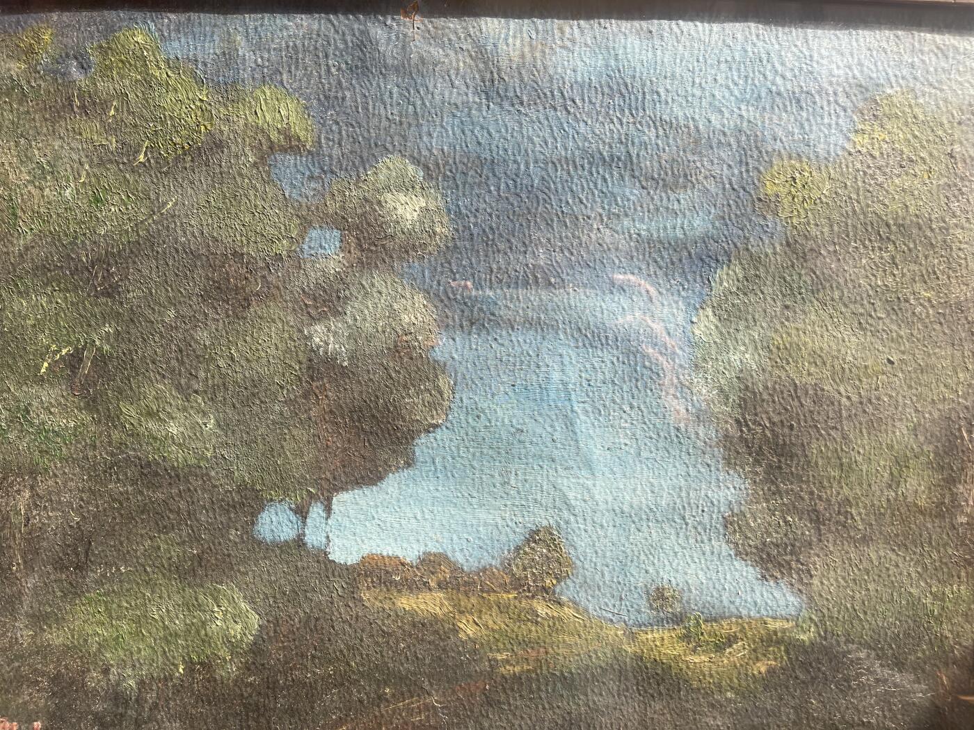 六十年代刘海粟先生油画作品，51*38cm，镜框， 刘海粟，江苏武进人，民盟盟员，中国近现代中国画家、油画家、书法家、美术教育家、美术史论家、社会活动家，