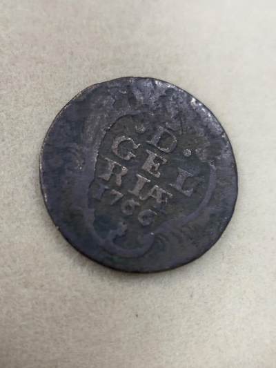 康怡轩钱币【世界各国老硬币银币专场】第444期  - 1766年荷兰格尔德兰省1杜伊特铜币  KM#93