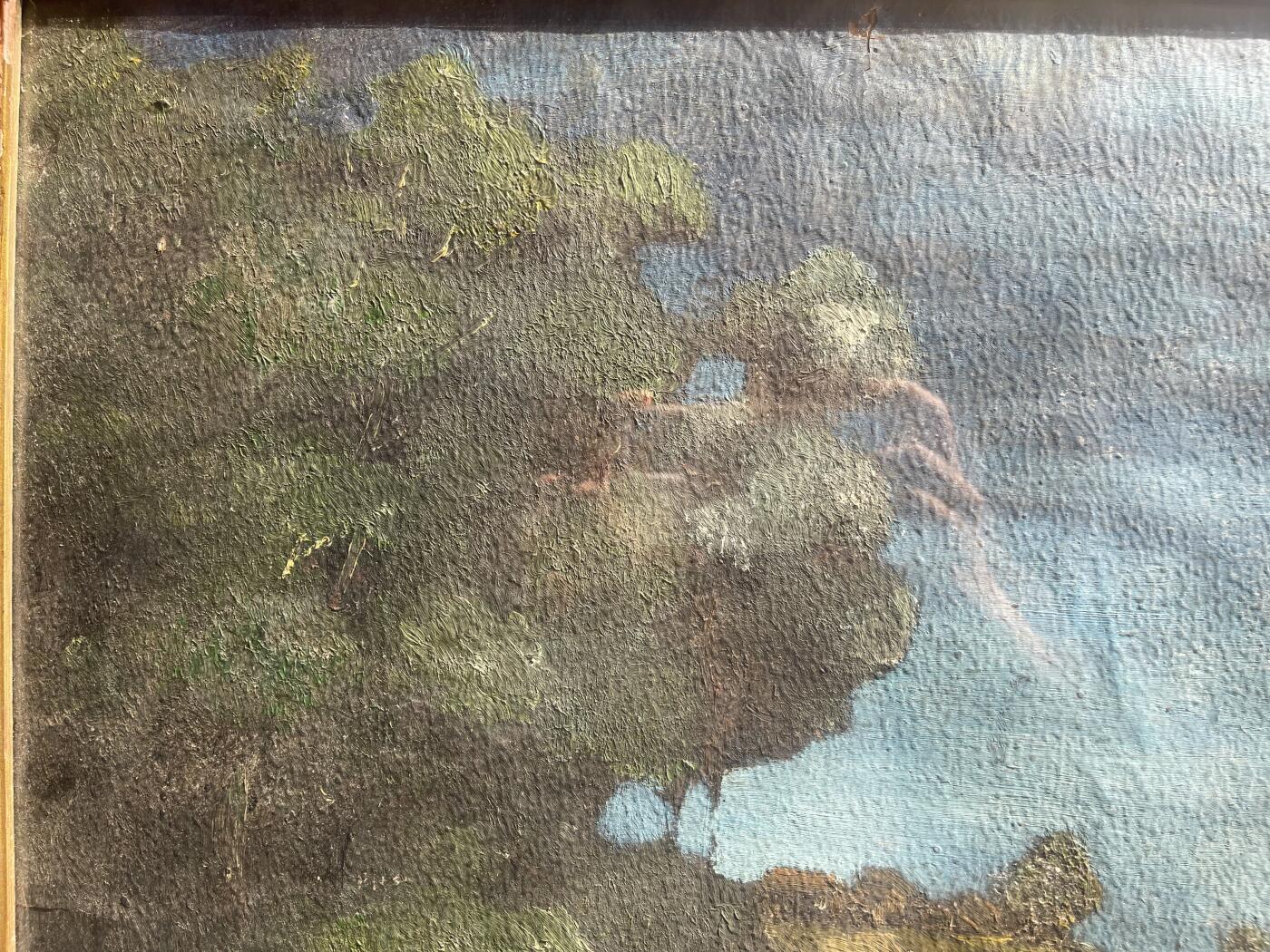 六十年代刘海粟先生油画作品，51*38cm，镜框， 刘海粟，江苏武进人，民盟盟员，中国近现代中国画家、油画家、书法家、美术教育家、美术史论家、社会活动家，