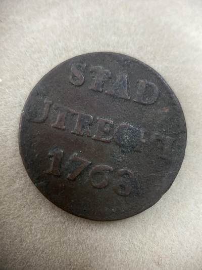 康怡轩钱币【世界各国老硬币银币专场】第444期  - 1768年荷兰乌得勒支1杜伊特铜币  KM#91