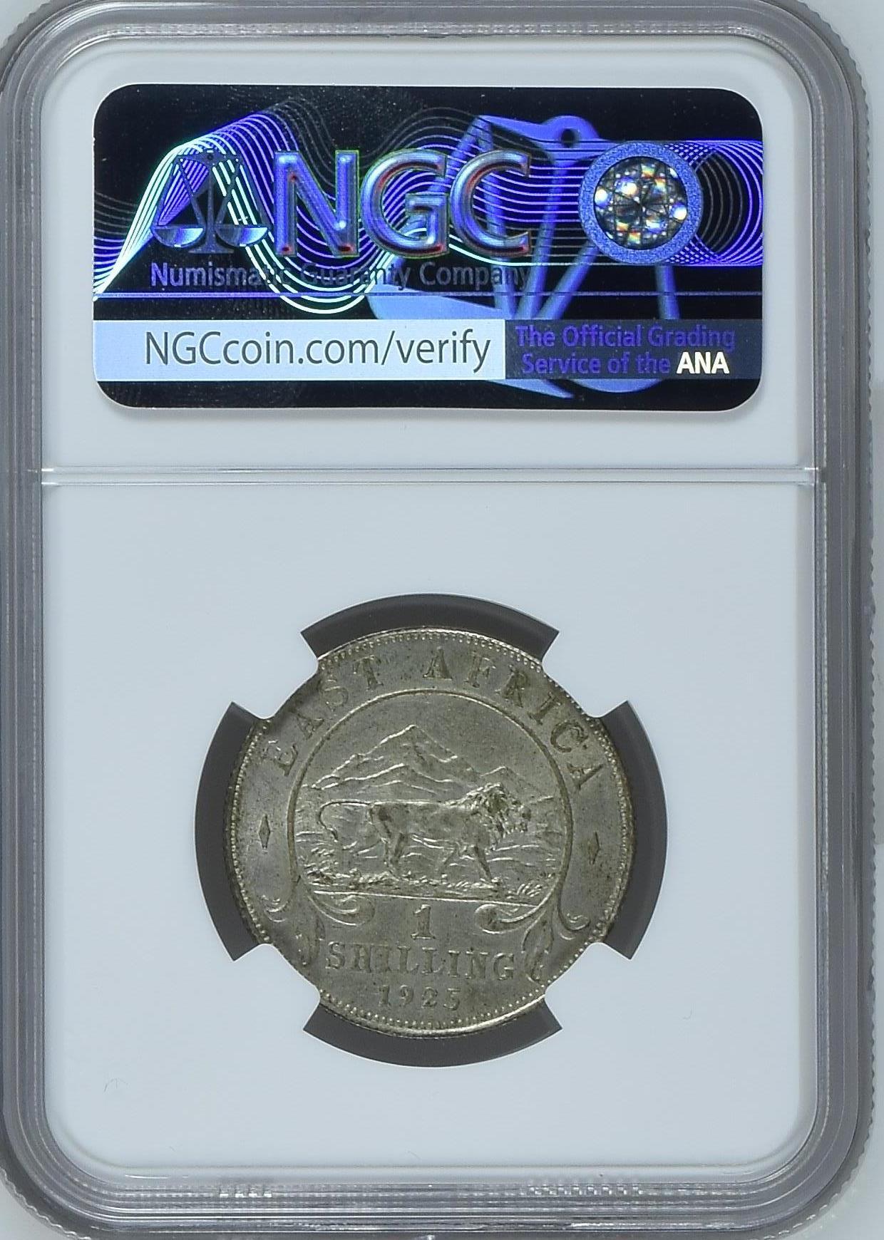长老汇龙年精选第三十一场拍卖 1925 东非乔治五世1先令银币，NGC MS62
