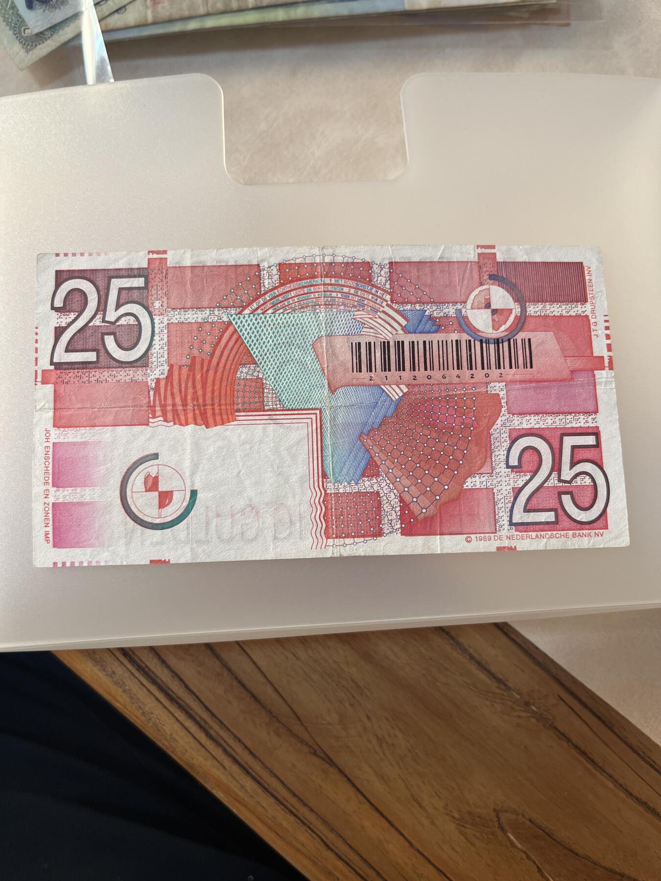 纸币专拍 荷兰25盾