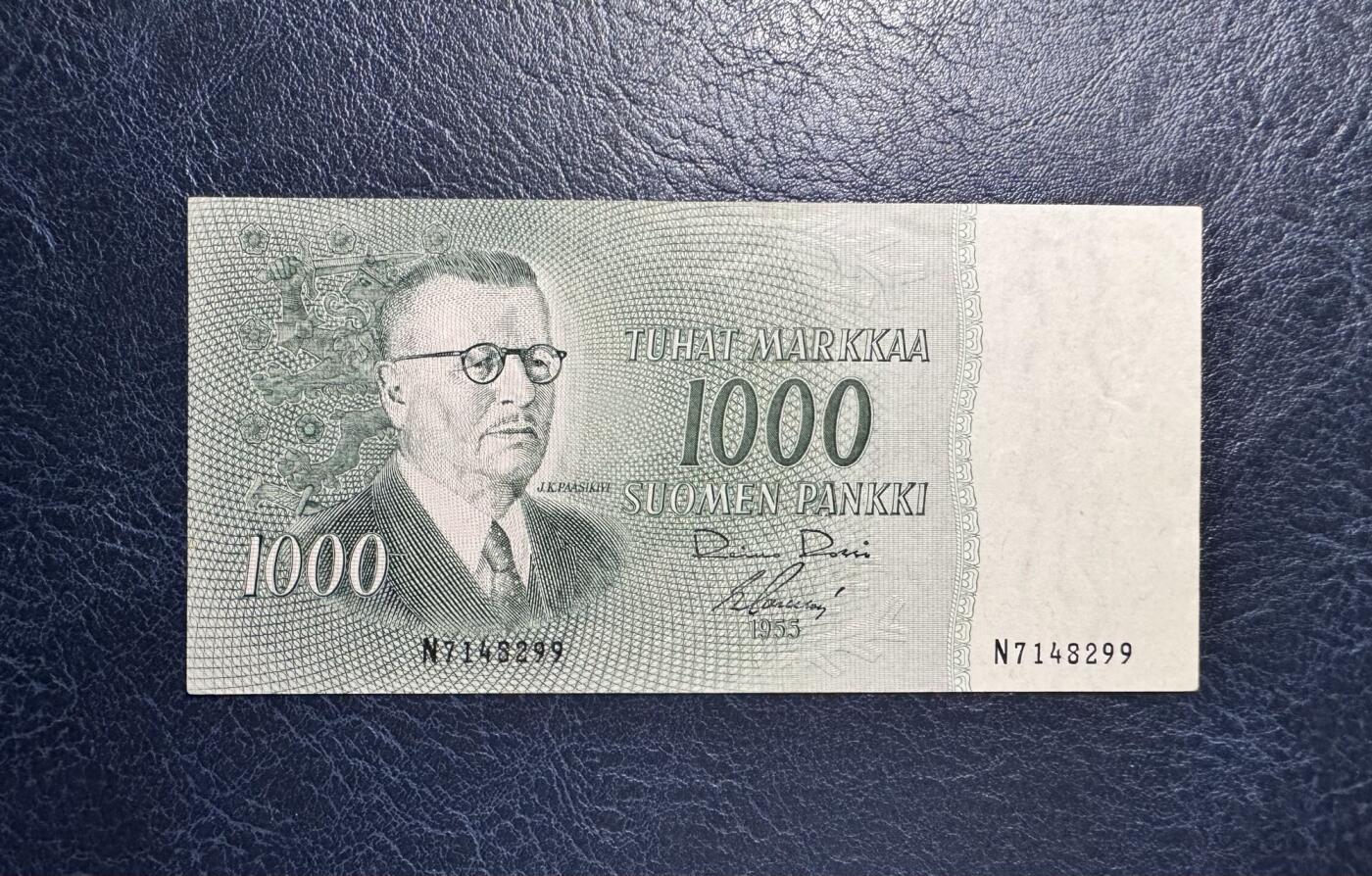 收藏联盟Quantum Auction 第377期拍卖  芬兰1955年1000马克 非全新 品相如图