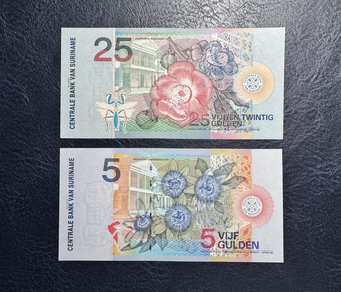 收藏联盟Quantum Auction 第377期拍卖  苏里南2000年5到5000盾 品相全新UNC 花鸟版