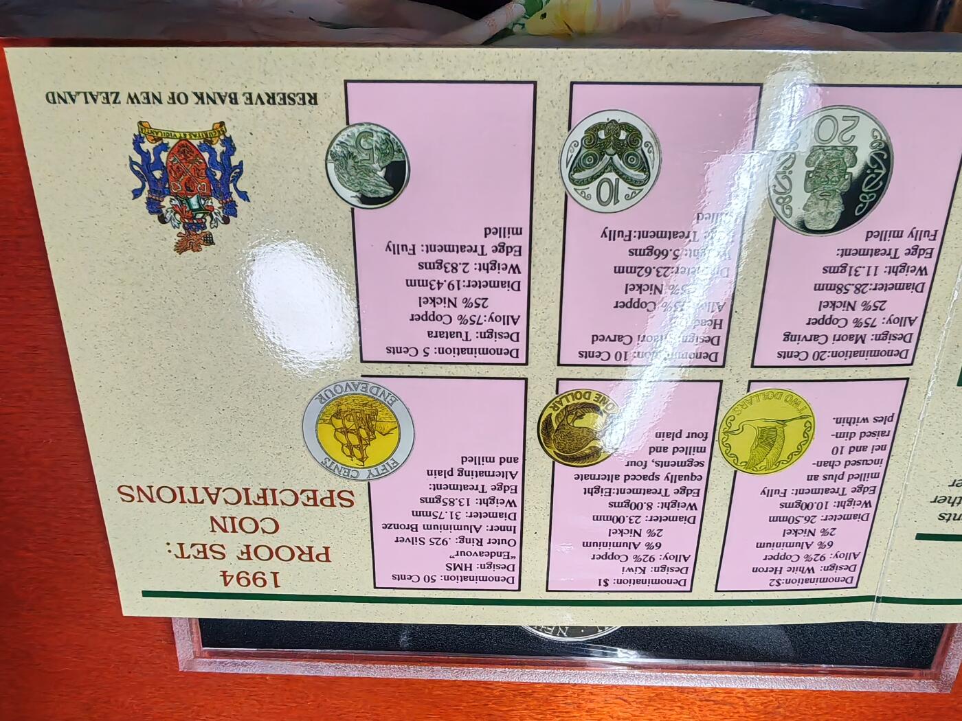 长老汇龙年精选第三十一场拍卖 1994新西兰精制币6枚套，含银币一枚，盒证全，少见