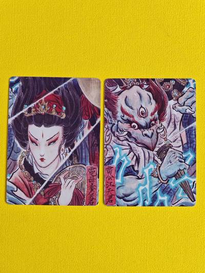 ♥国庆欢乐场：玩卡战线超级大甩拍第11期（好物、稀缺、镇册之宝） 燎原-彫仙绘雷公+电母手绘普卡一组