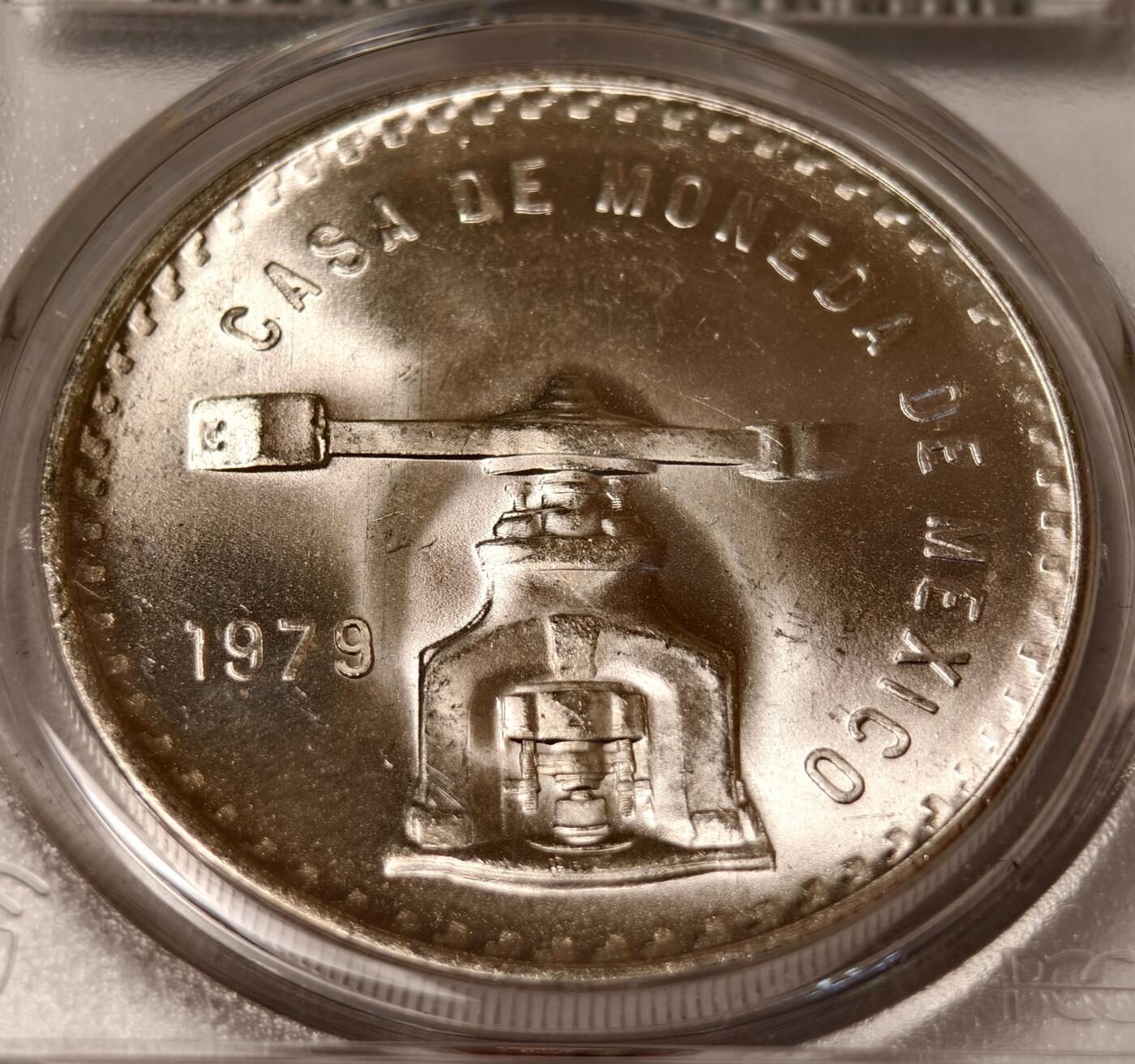 紫瑗钱币——第444期 墨西哥 1979年 MO 天平铸币机纪念币 PCGS MS65
