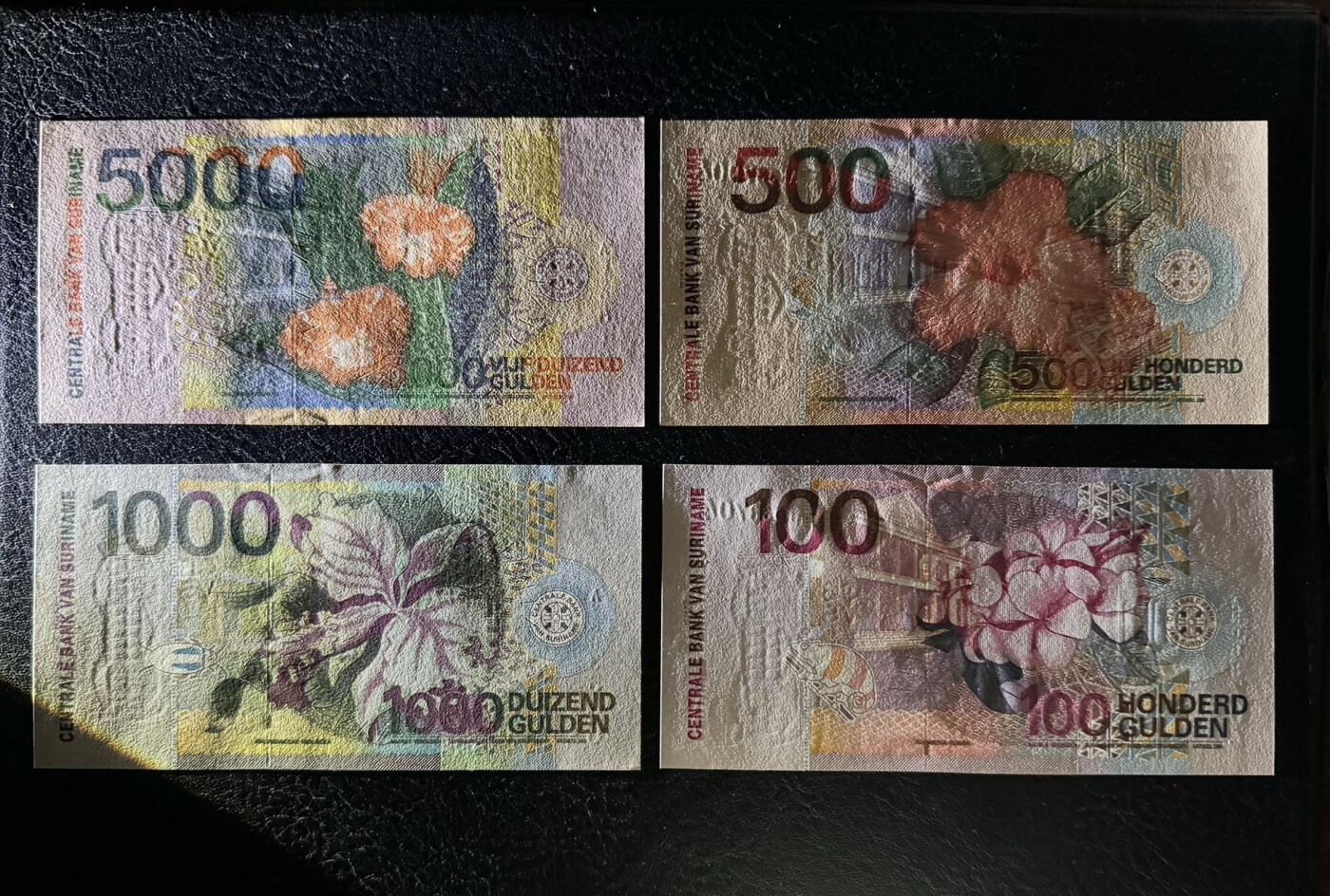 收藏联盟Quantum Auction 第377期拍卖  苏里南2000年5到5000盾 品相全新UNC 花鸟版