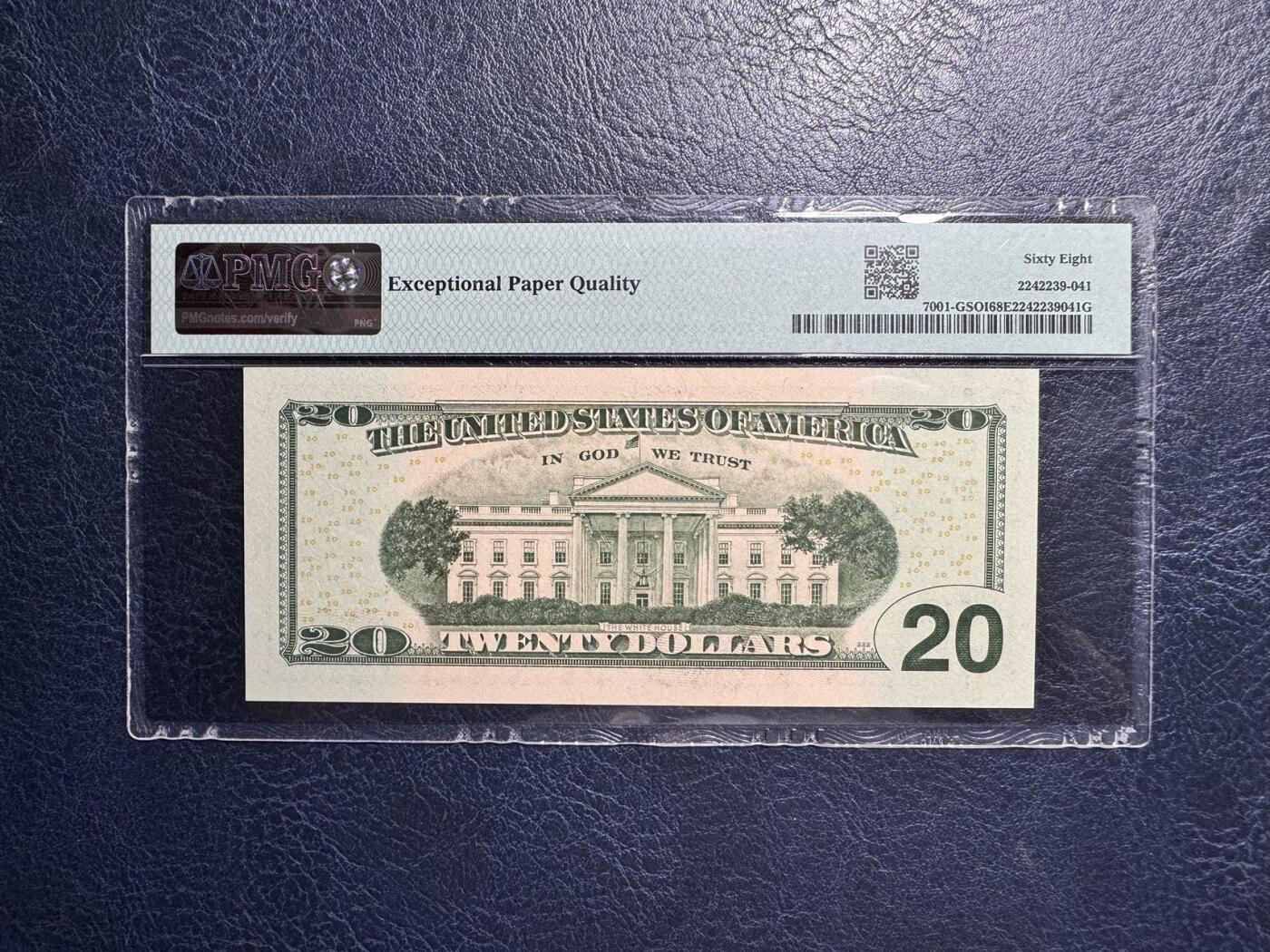 收藏联盟Quantum Auction 第377期拍卖  美国联邦2017年20元 PMG68 倒置号