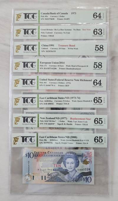 PThappally收藏第41次拍卖，英联邦地区硬币纸币 - Mixed lot A 8 Graded Pieces 