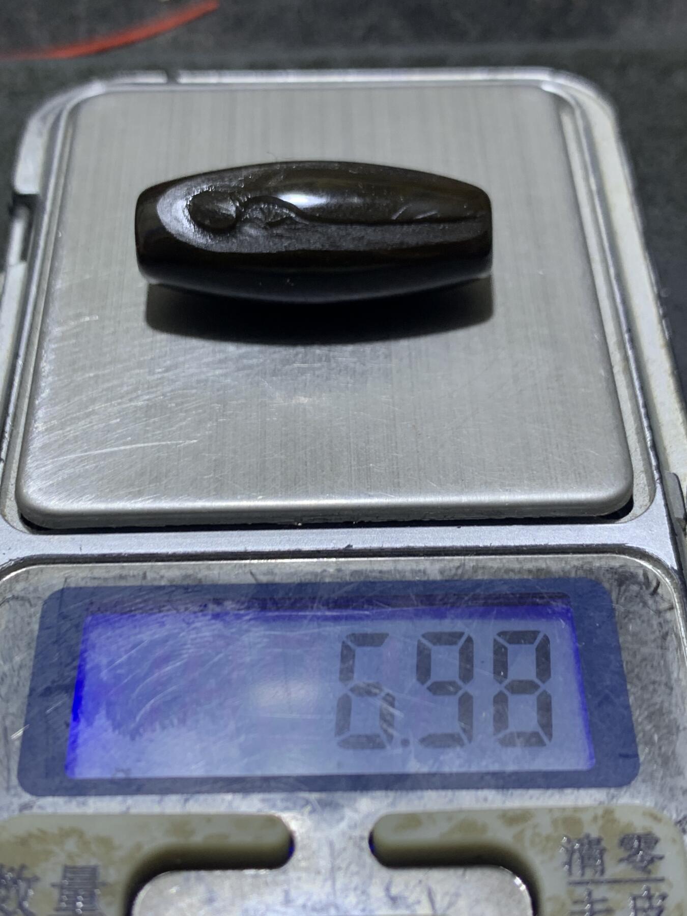 精美亚光黑玛瑙手工雕刻一心向佛桶珠一颗！
