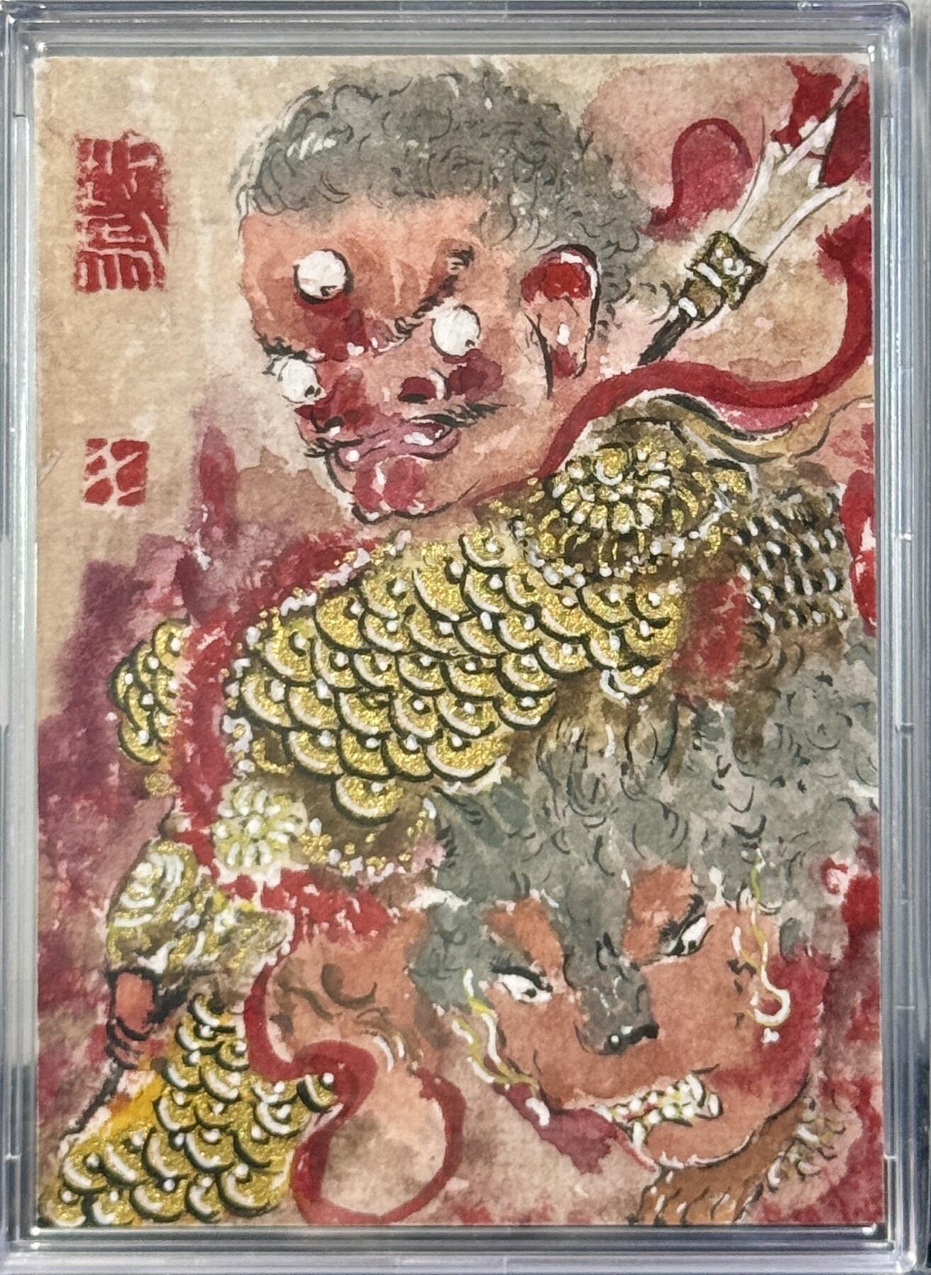 白泽拍卖卡牌手绘专场第7期（故园应露白，凉夜又秋分） 2023 壬老师手绘卡 杨戬 亲签 卡砖封装