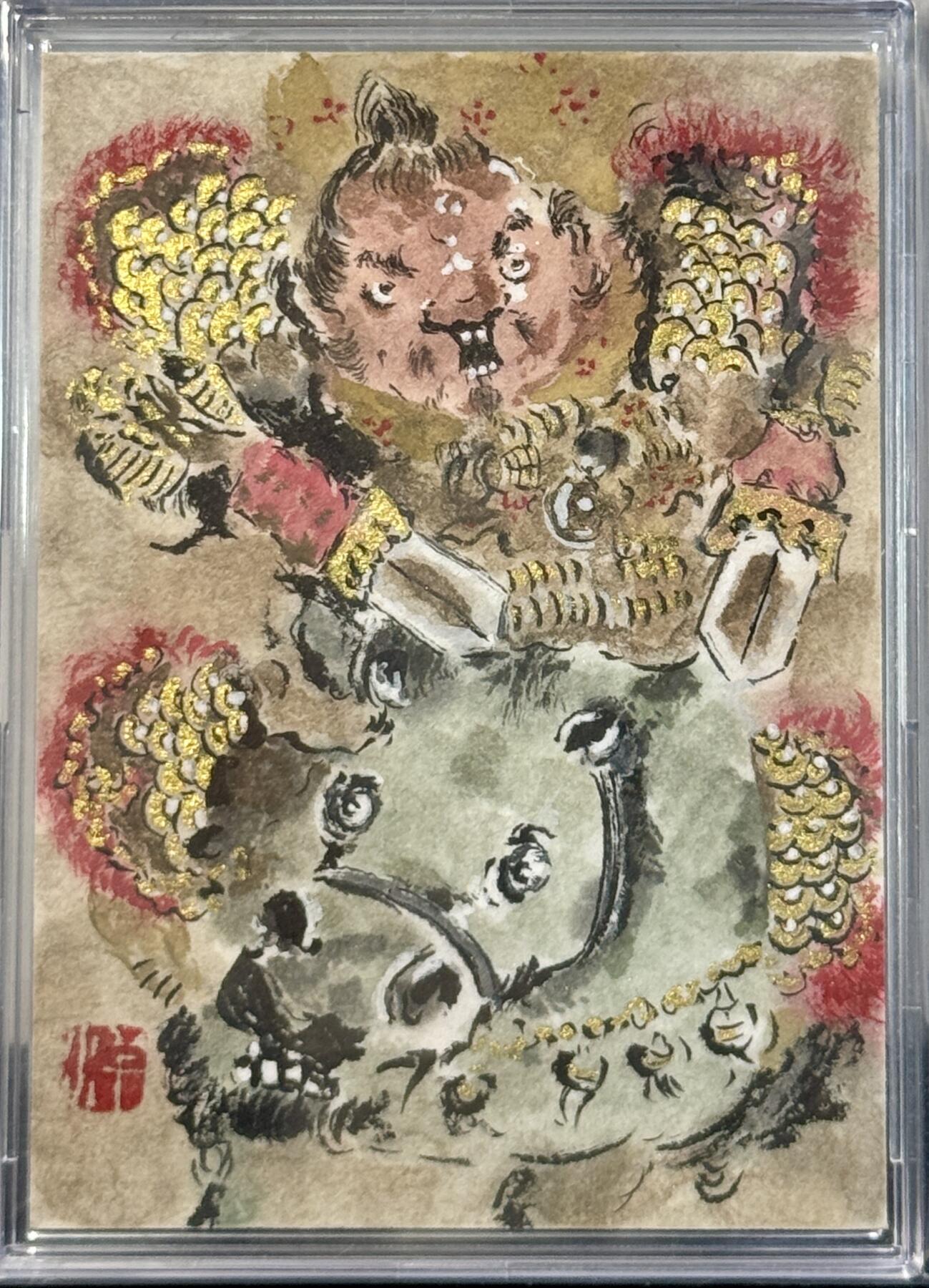 白泽拍卖卡牌手绘专场第7期（故园应露白，凉夜又秋分） 2023 壬老师手绘卡 刘备 亲签 卡砖封装