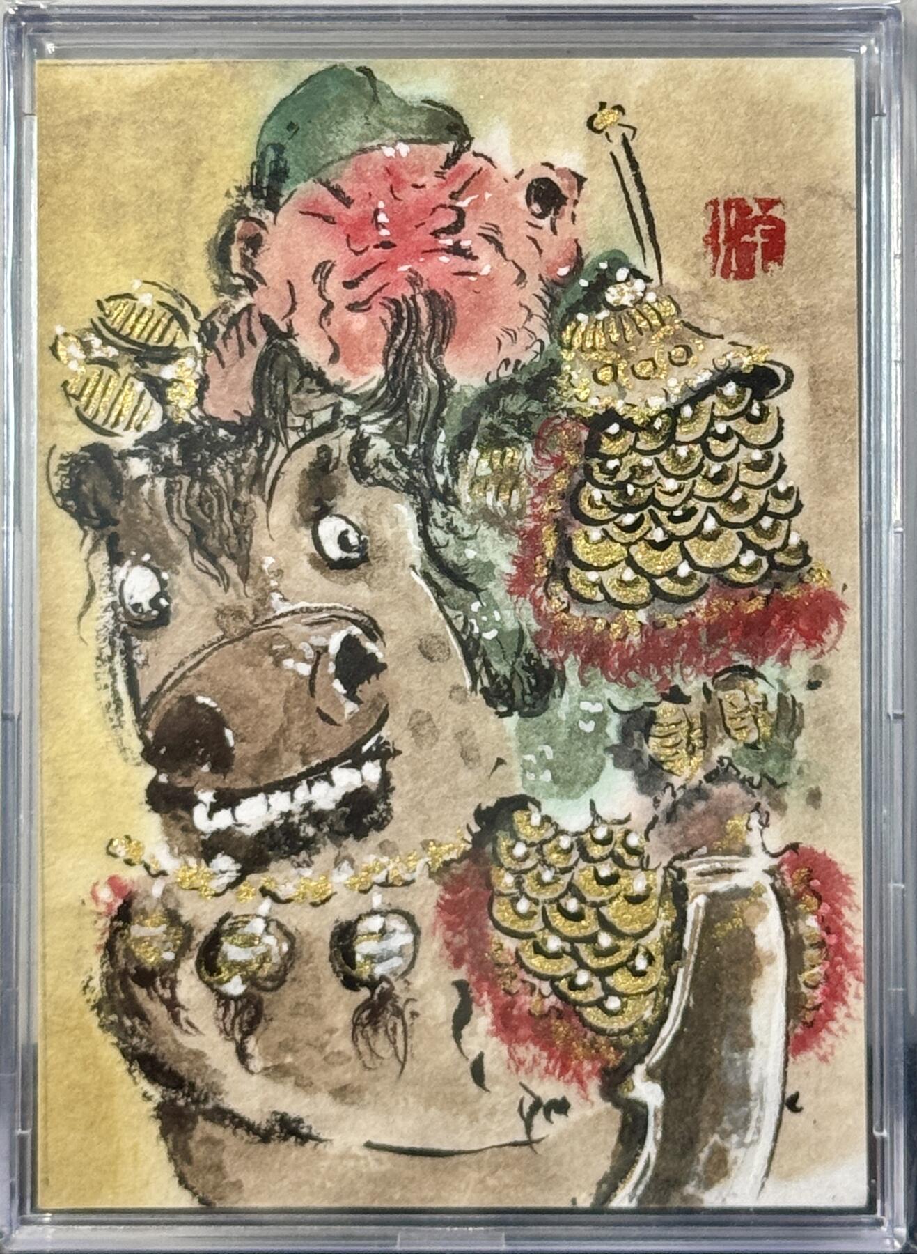 白泽拍卖卡牌手绘专场第7期（故园应露白，凉夜又秋分） 2023 壬老师手绘卡 关羽 亲签 卡砖封装