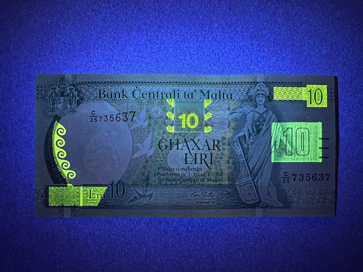 《张总收藏》168期-周六外币荟萃 马耳他10里拉 UNC 1994年 无4