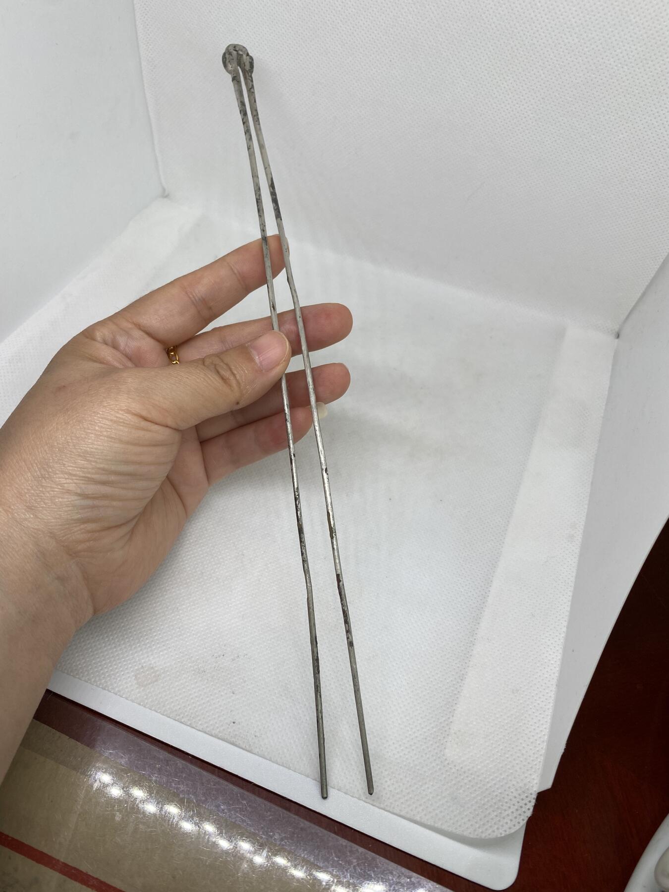 宋代银钗，尺寸25.5厘米，品相如图，500包快递