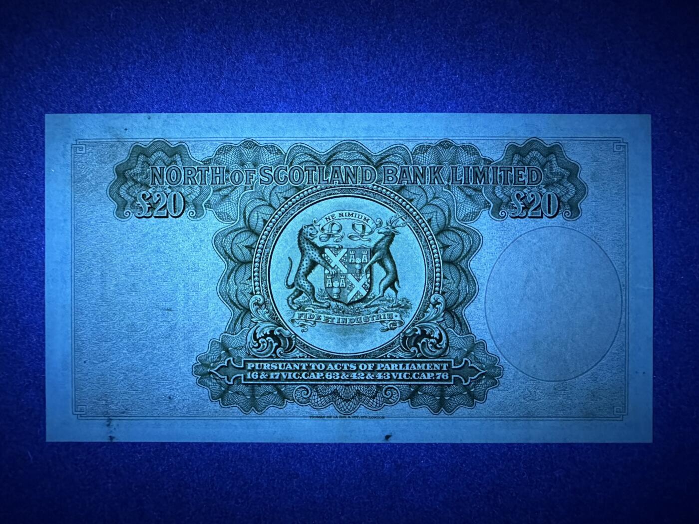 《张总收藏》168期-周六外币荟萃 苏格兰20镑 AU 1940年 苏格兰北方银行老版本 边缘有处修补印记 无4 