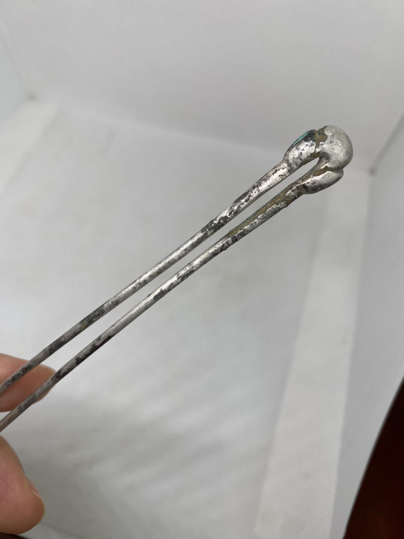 宋代银钗，尺寸25.5厘米，品相如图，500包快递