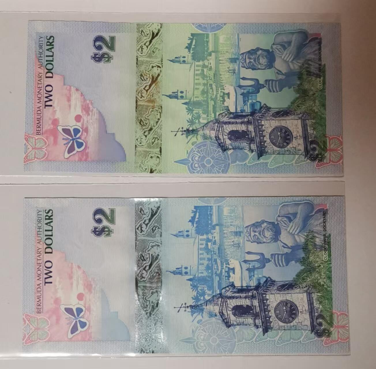 《张总收藏》168期-周六外币荟萃 (2张UNC获奖钞)百慕大09年洋葱冠/A1冠2元 蓝鸟 非常漂亮