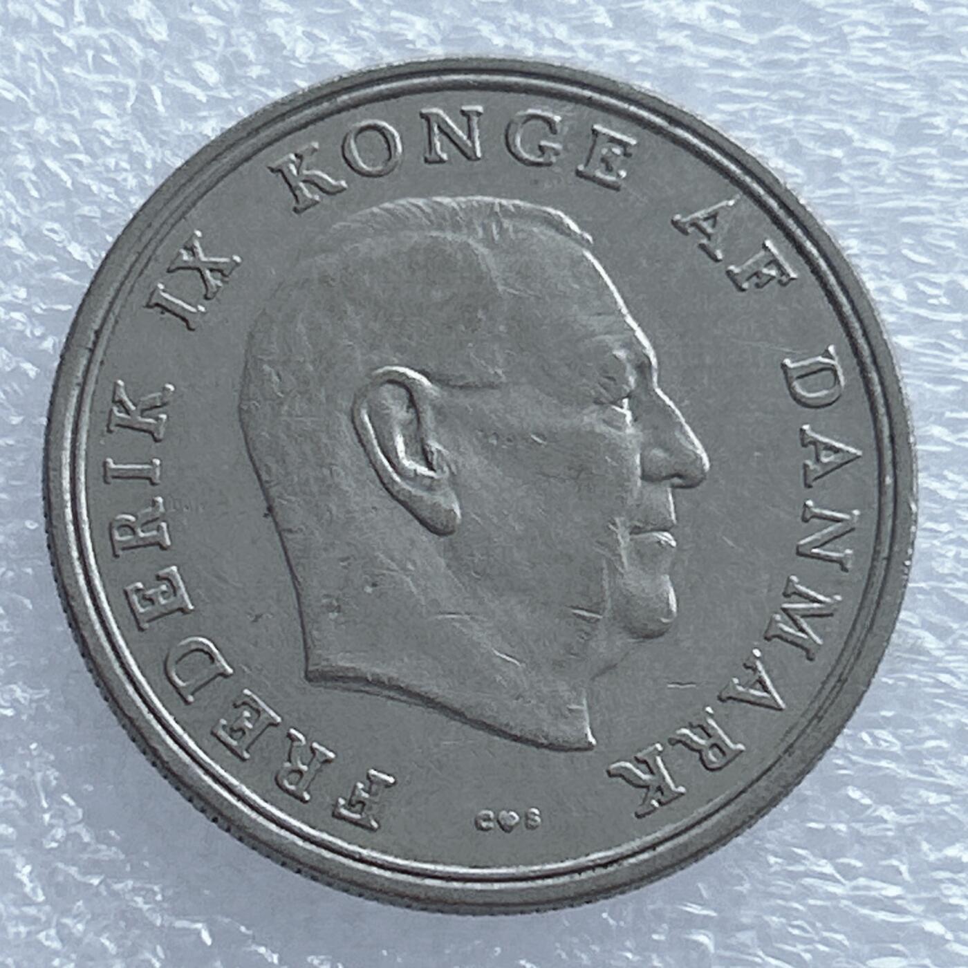 第一海外回流一元起拍收藏 散集专场 第121期 丹麦1961年5克朗大镍币 弗雷德里克九世头像