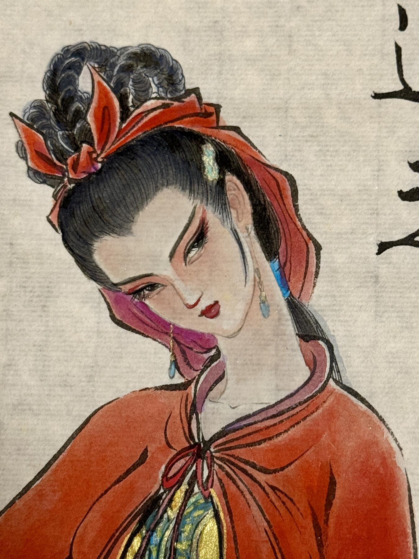 白泽拍卖卡牌手绘专场第7期（故园应露白，凉夜又秋分） 2023 权迎东手绘画 一张青扈三娘 尺寸：33cm*67cm
