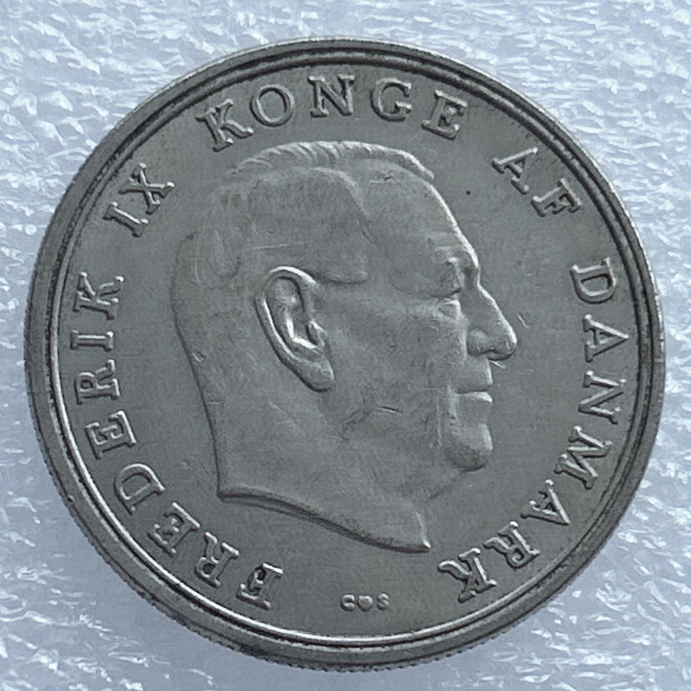 第一海外回流一元起拍收藏 散集专场 第121期 丹麦1965年5克朗大镍币 弗雷德里克九世头像