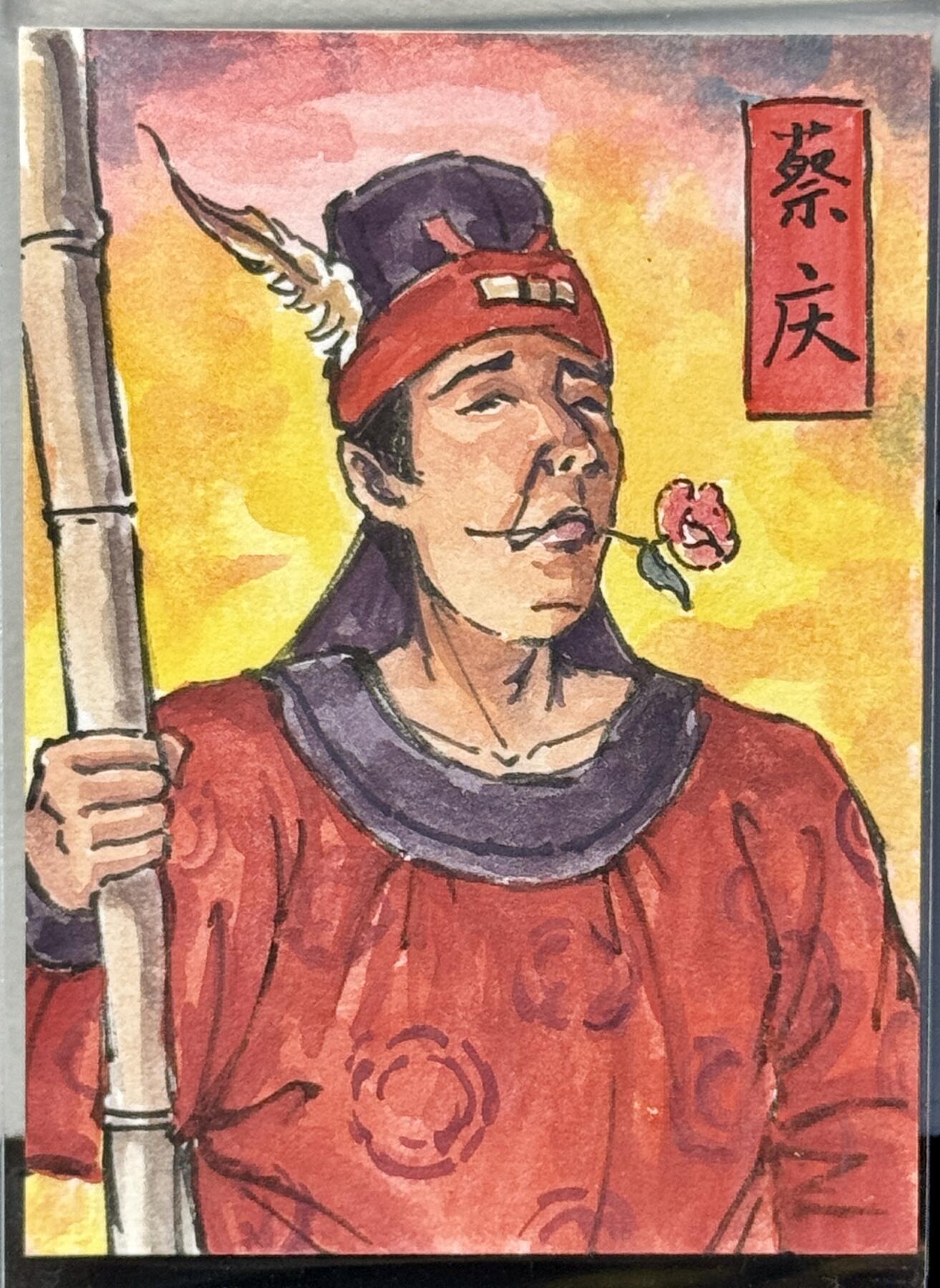 白泽拍卖卡牌手绘专场第7期（故园应露白，凉夜又秋分） 2024 百里手绘 蔡庆 鞠嘉宁亲签 卡夹封装