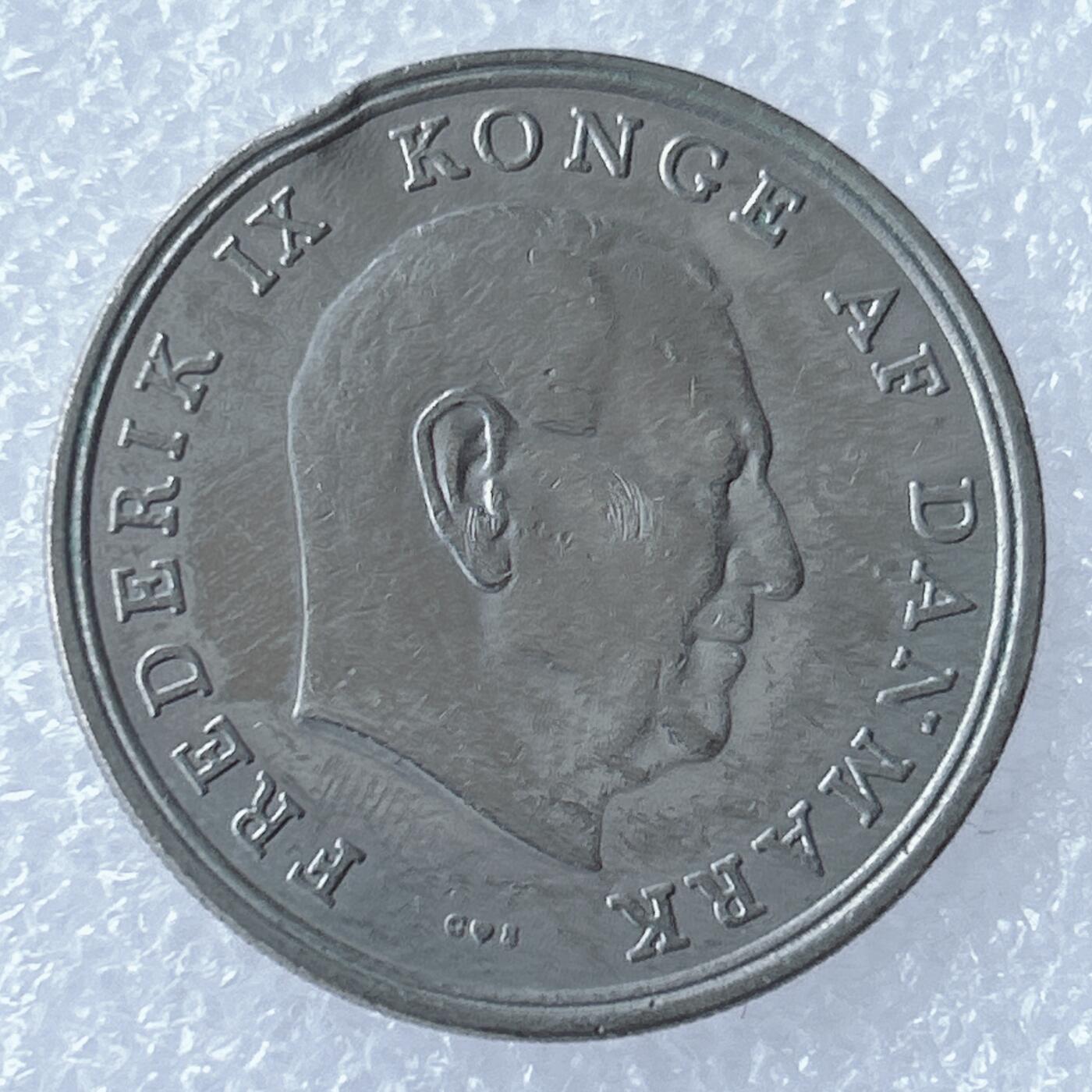 第一海外回流一元起拍收藏 散集专场 第121期 丹麦1971年5克朗大镍币 弗雷德里克九世头像