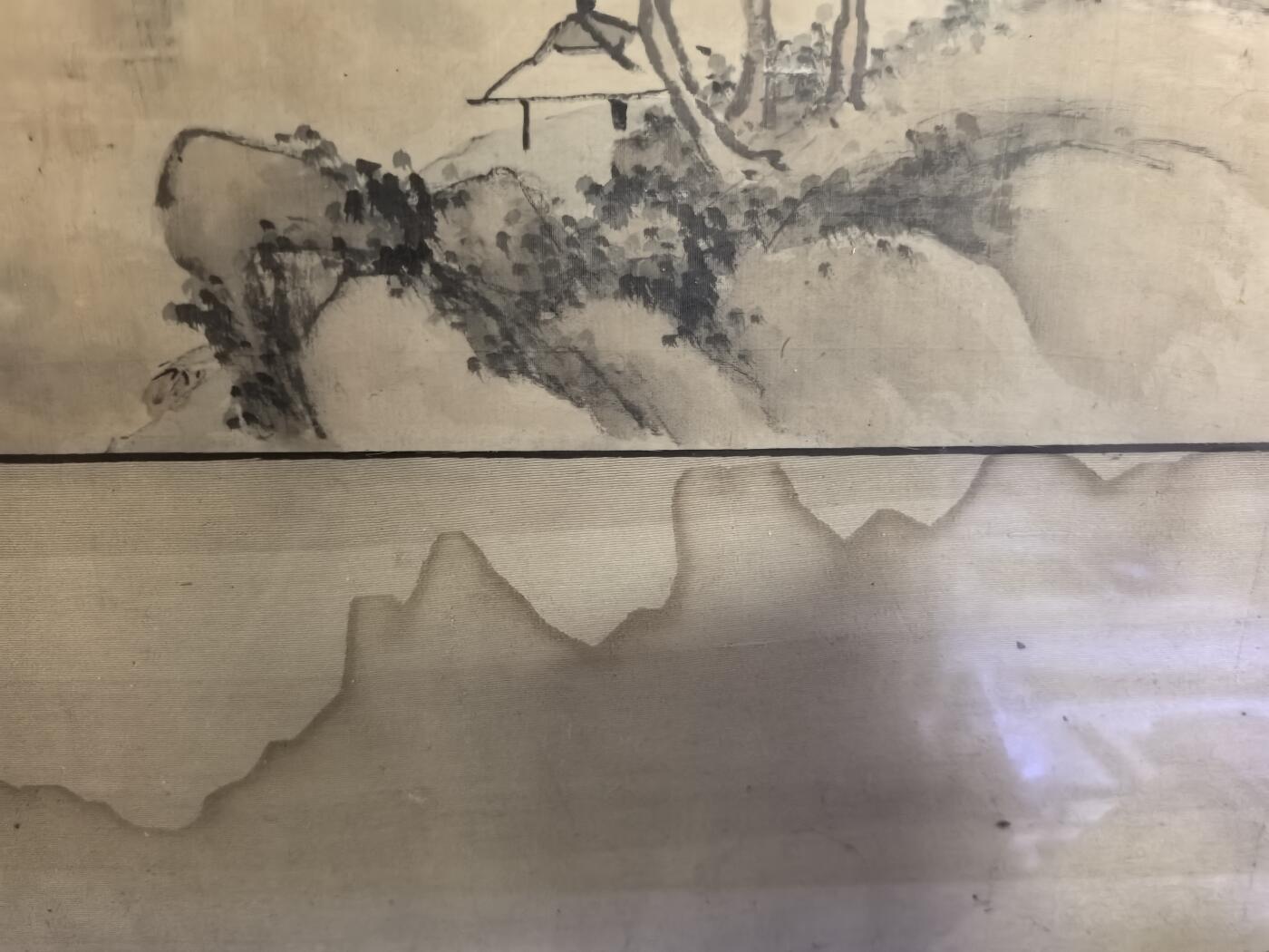 民国山水老画包老，作者不详！画心尺寸38.4*25.7cm