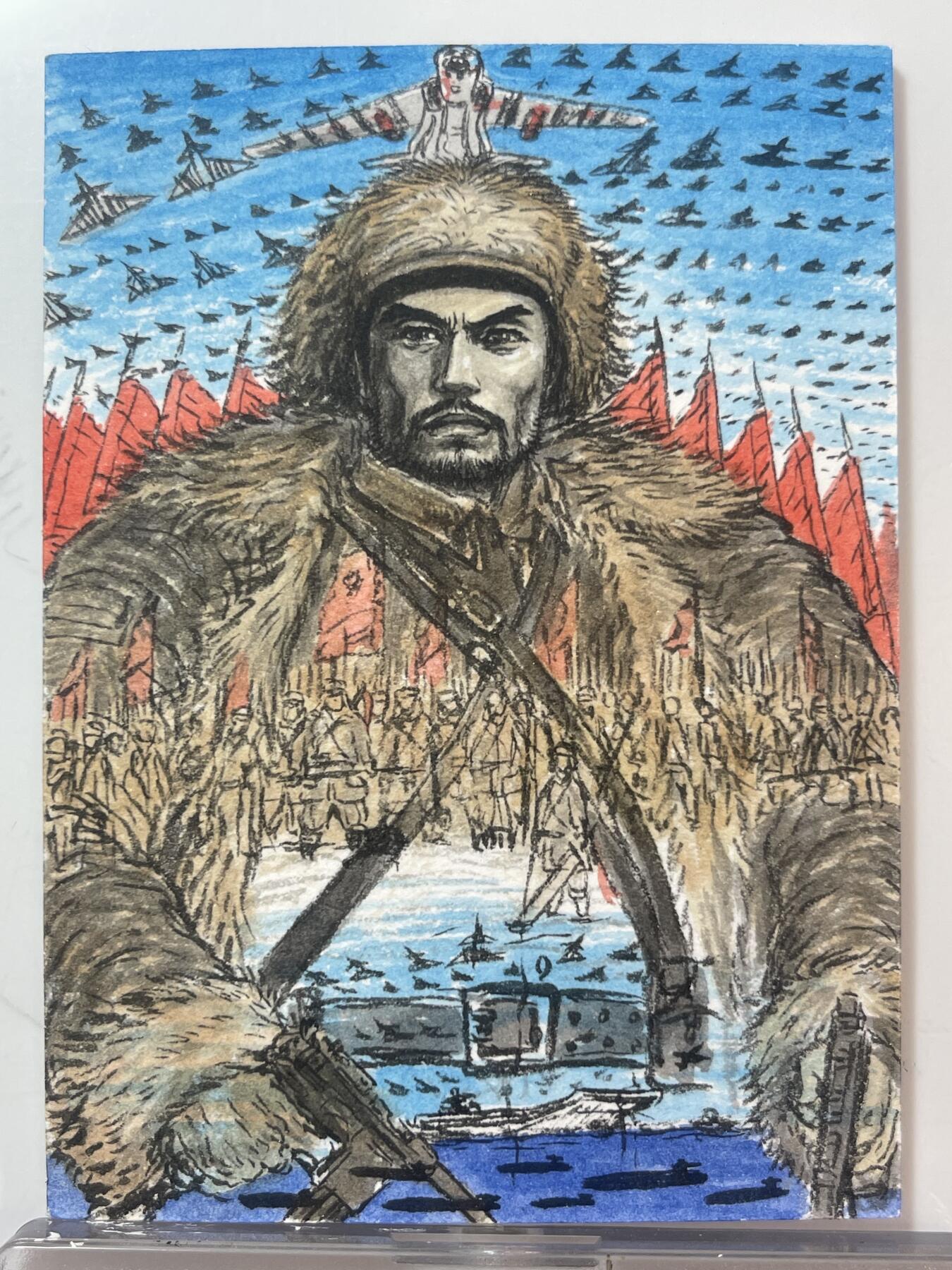 白泽拍卖卡牌手绘专场第7期（故园应露白，凉夜又秋分） 2024 昆仑万象手绘卡 杨靖宇 权迎东亲签 卡砖封装