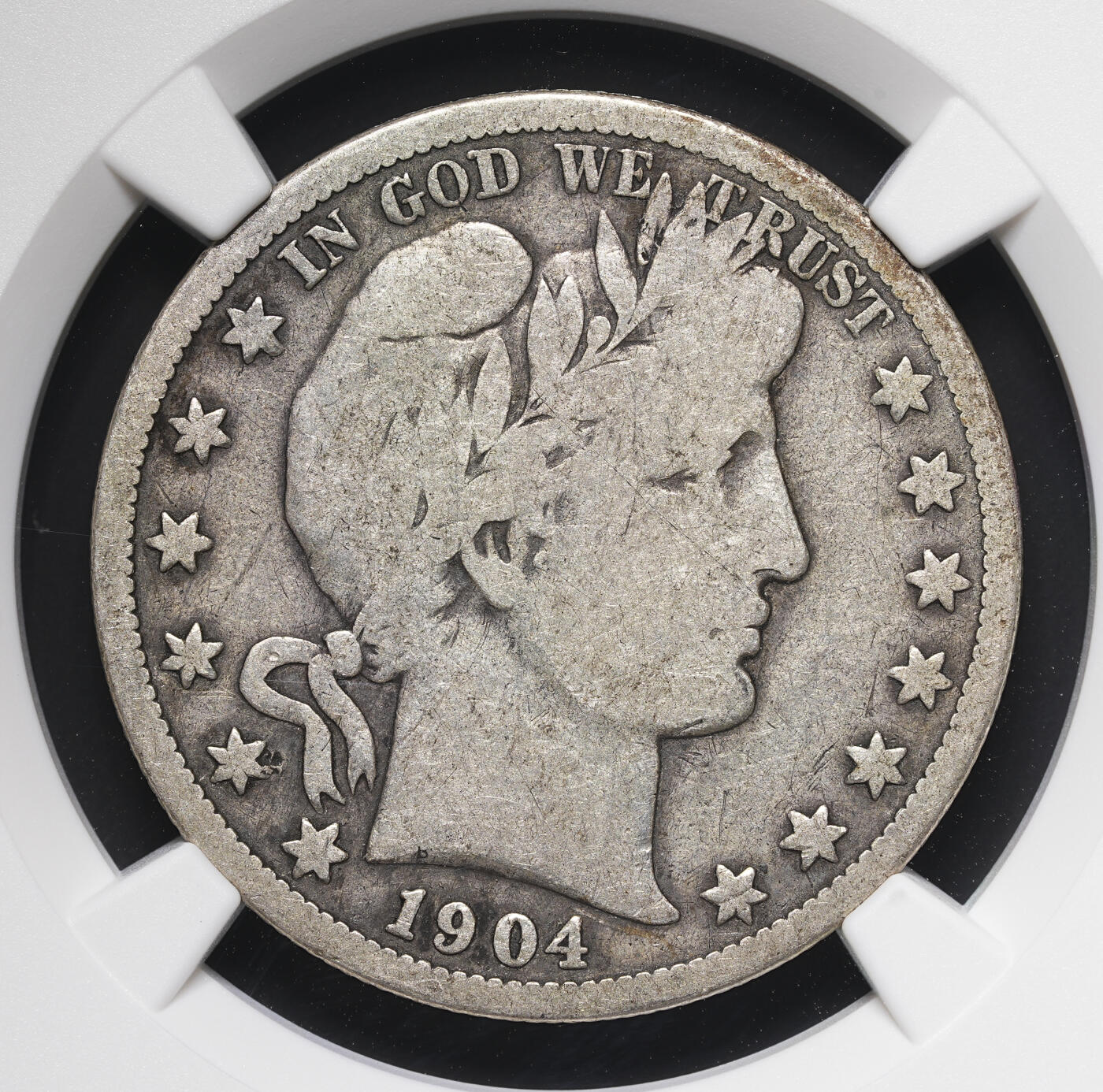 修遠堂世界钱币第四十期 全场包邮 稀少年份 NGC VG10 1904年美国50美分银币 S厂铭 2023年HA同分成交价384美元