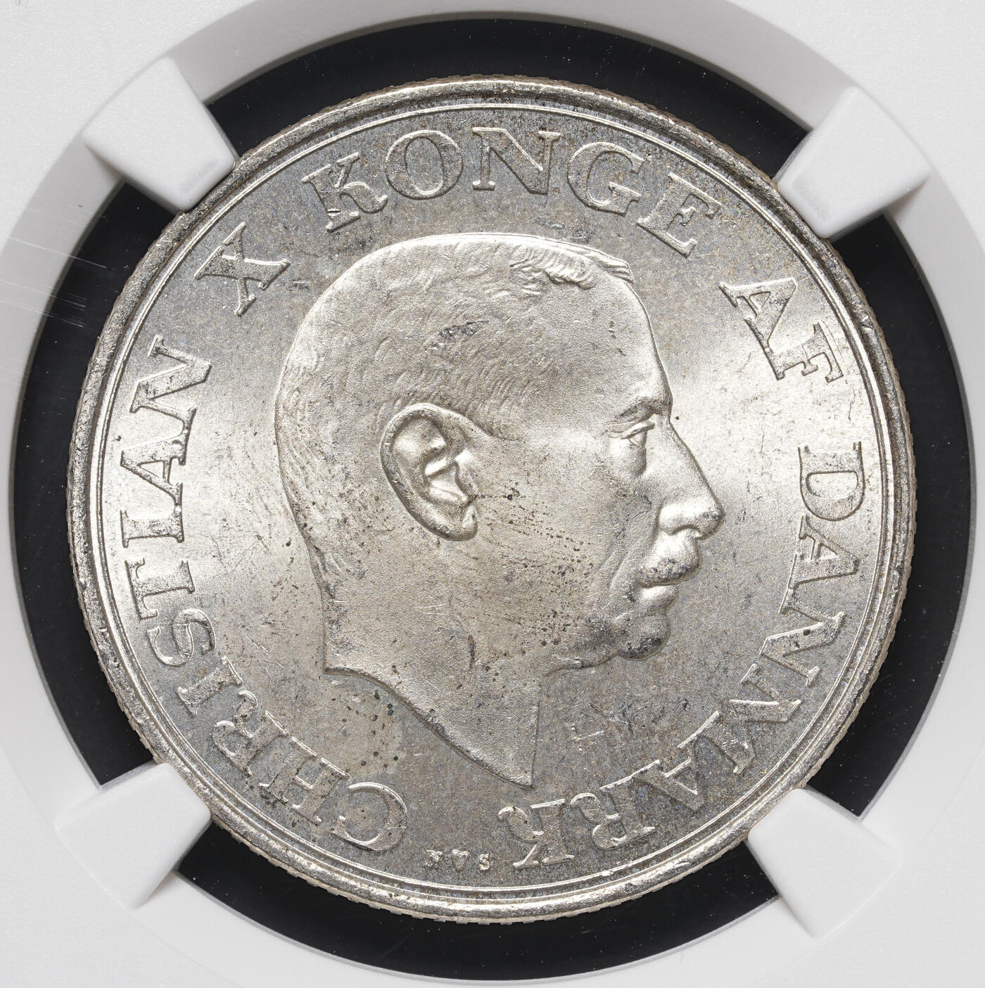 修遠堂世界钱币第四十期 全场包邮 NGC MS64 1937年丹麦国王登基25周年纪念2克朗银币