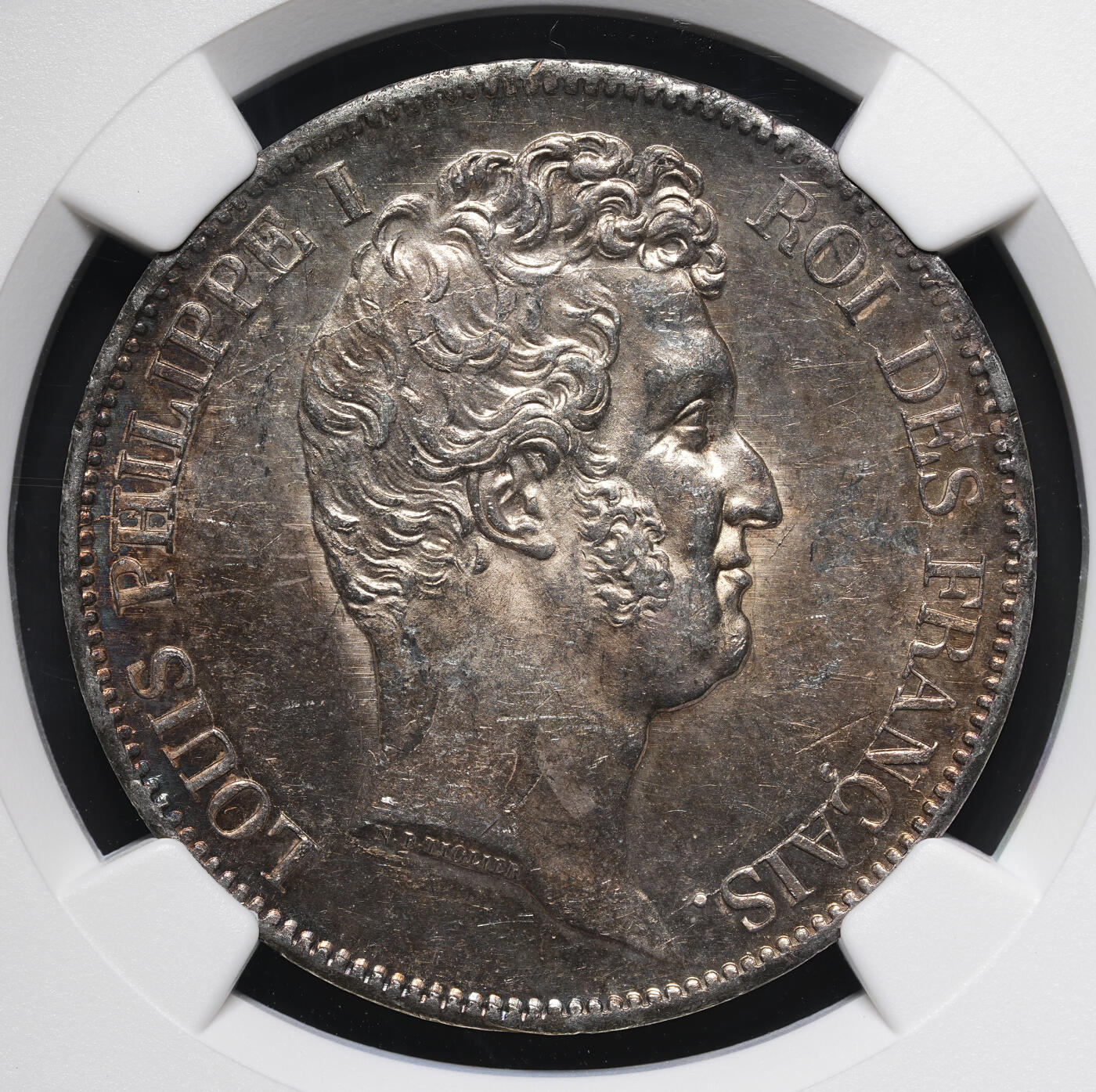 修遠堂世界钱币第四十期 全场包邮 五彩 NGC MS61 1831年菲利普一世5法郎大银币 W厂铭 少见小头版