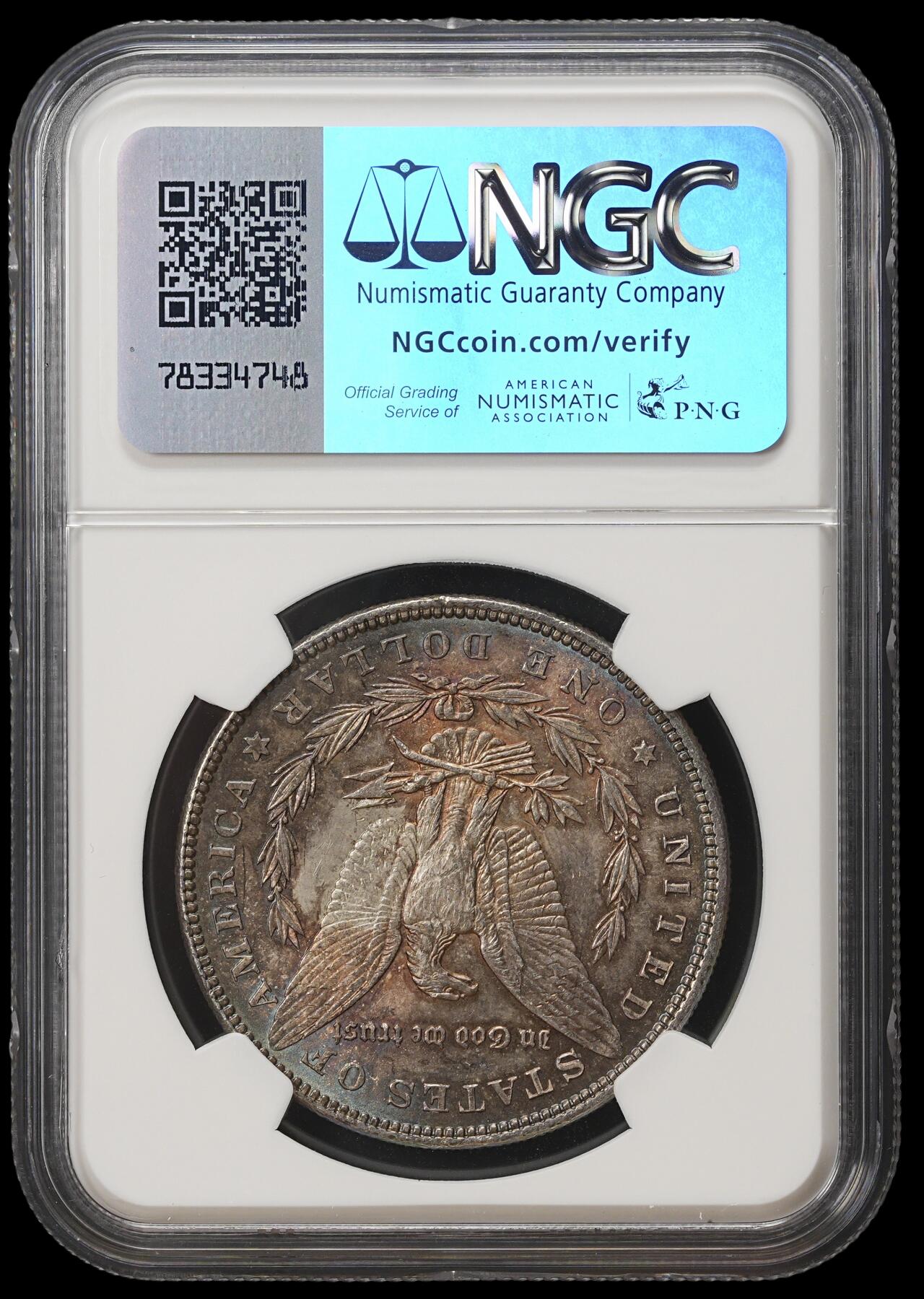 修遠堂世界钱币第四十期 全场包邮 五彩 NGC MS63 1898年摩根大银币