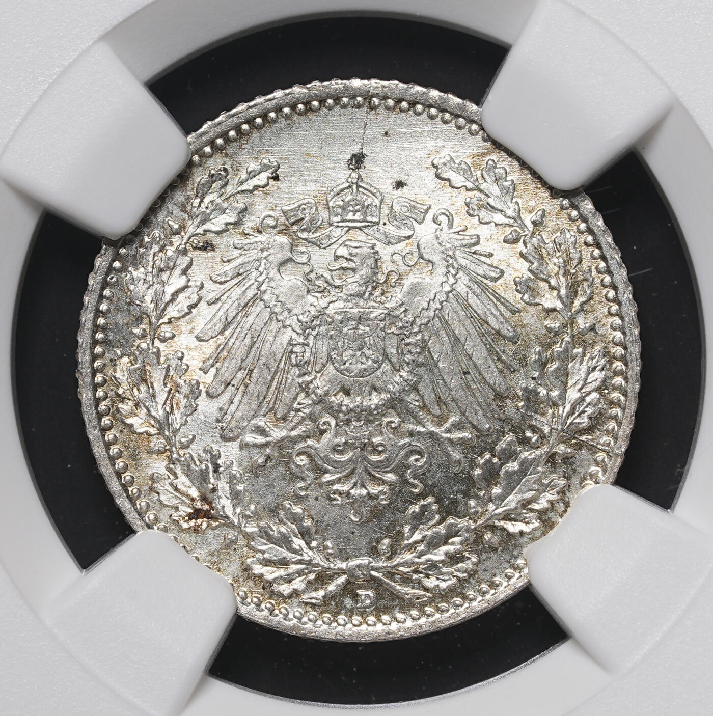 修遠堂世界钱币第四十期 全场包邮 NGC MS66 1918年德国1/2马克银币
