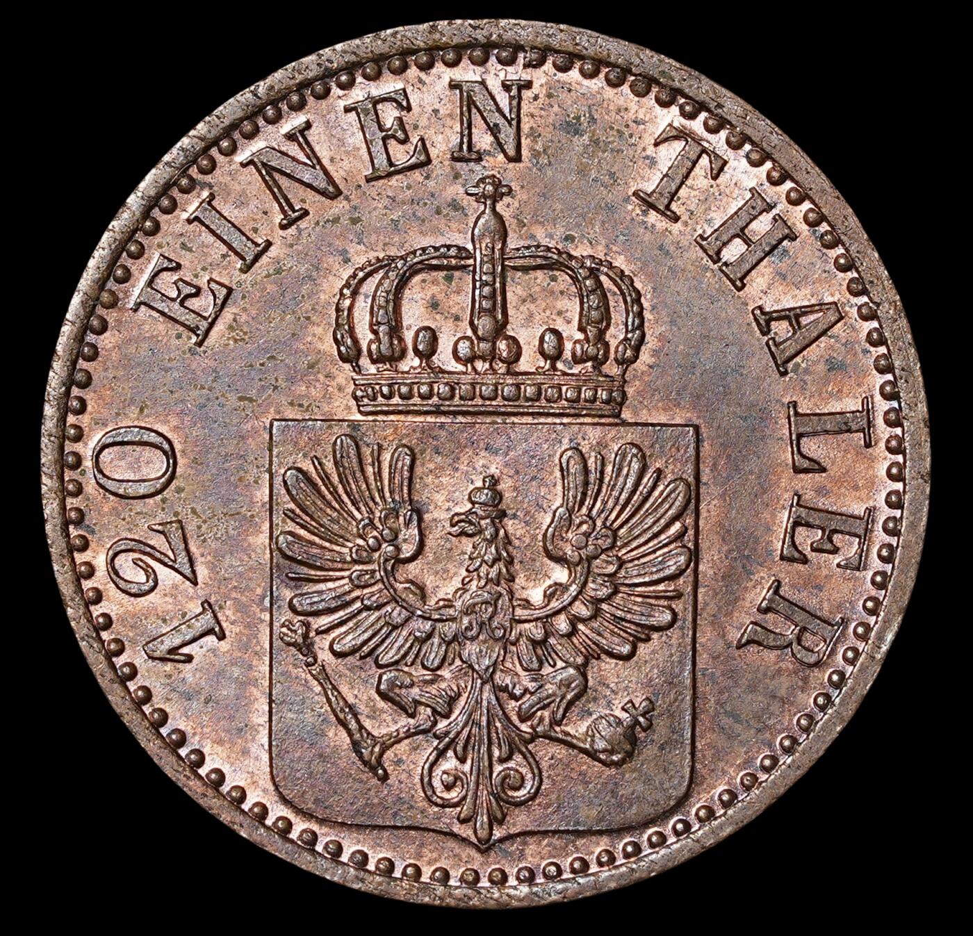 修遠堂世界钱币第四十期 全场包邮 1867年普鲁士3芬尼铜币 带光