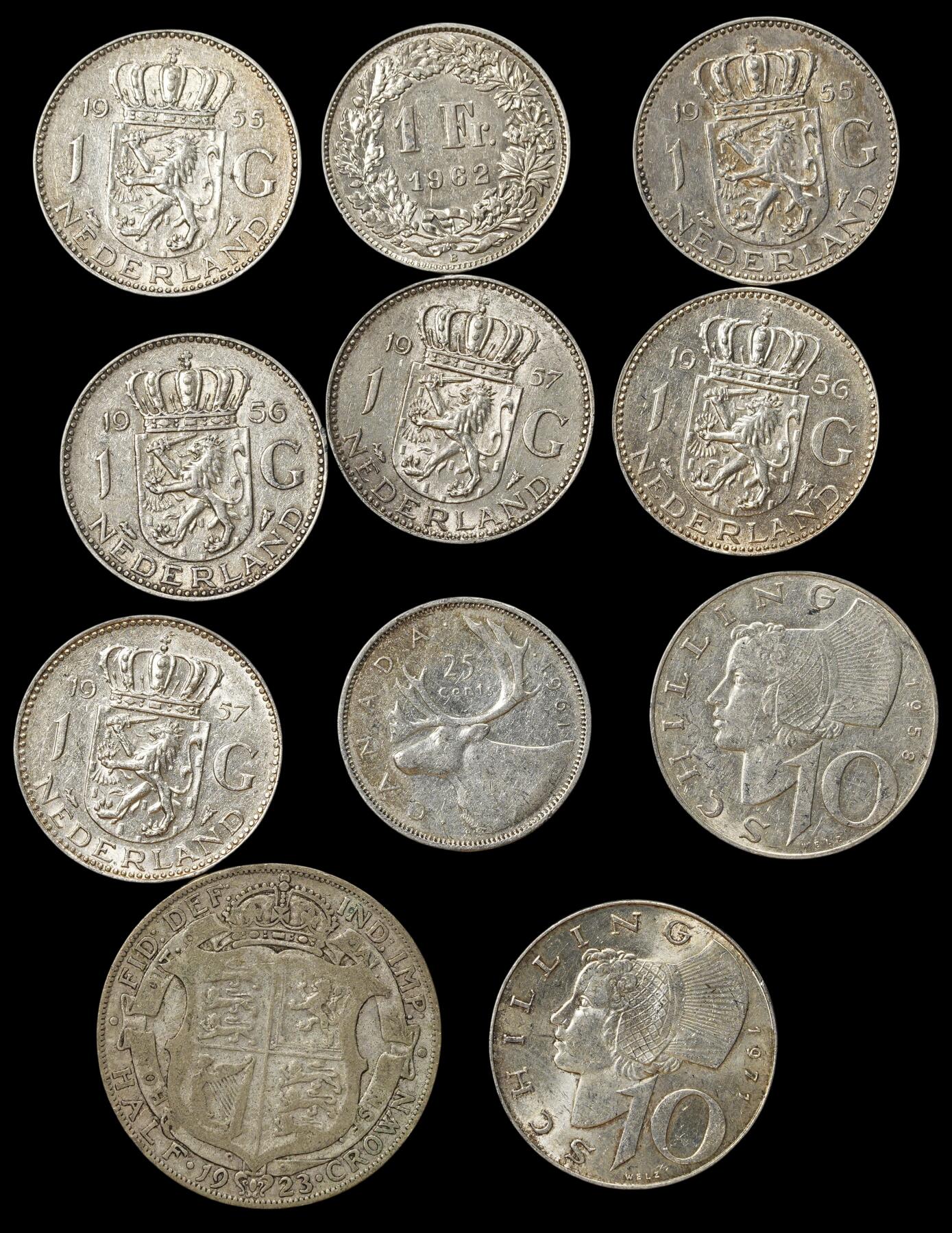 修遠堂世界钱币第四十期 全场包邮 外国旧银币第五组 少量可能品差 重78.35g