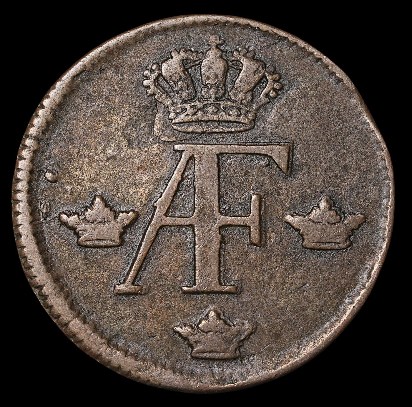 修遠堂世界钱币第四十期 全场包邮 1761年瑞典1欧尔铜币 重14.24g