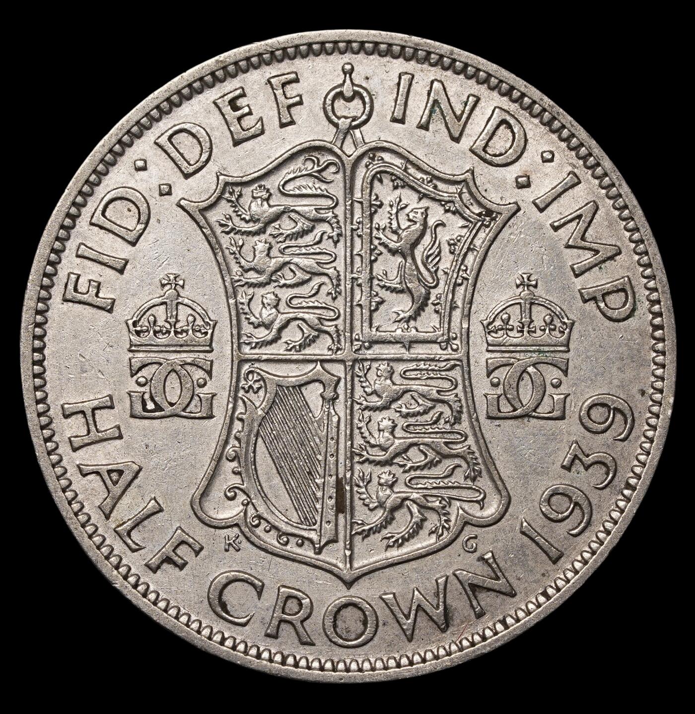 修遠堂世界钱币第四十期 全场包邮 1939年英国半克朗银币 14.14g，含银50%