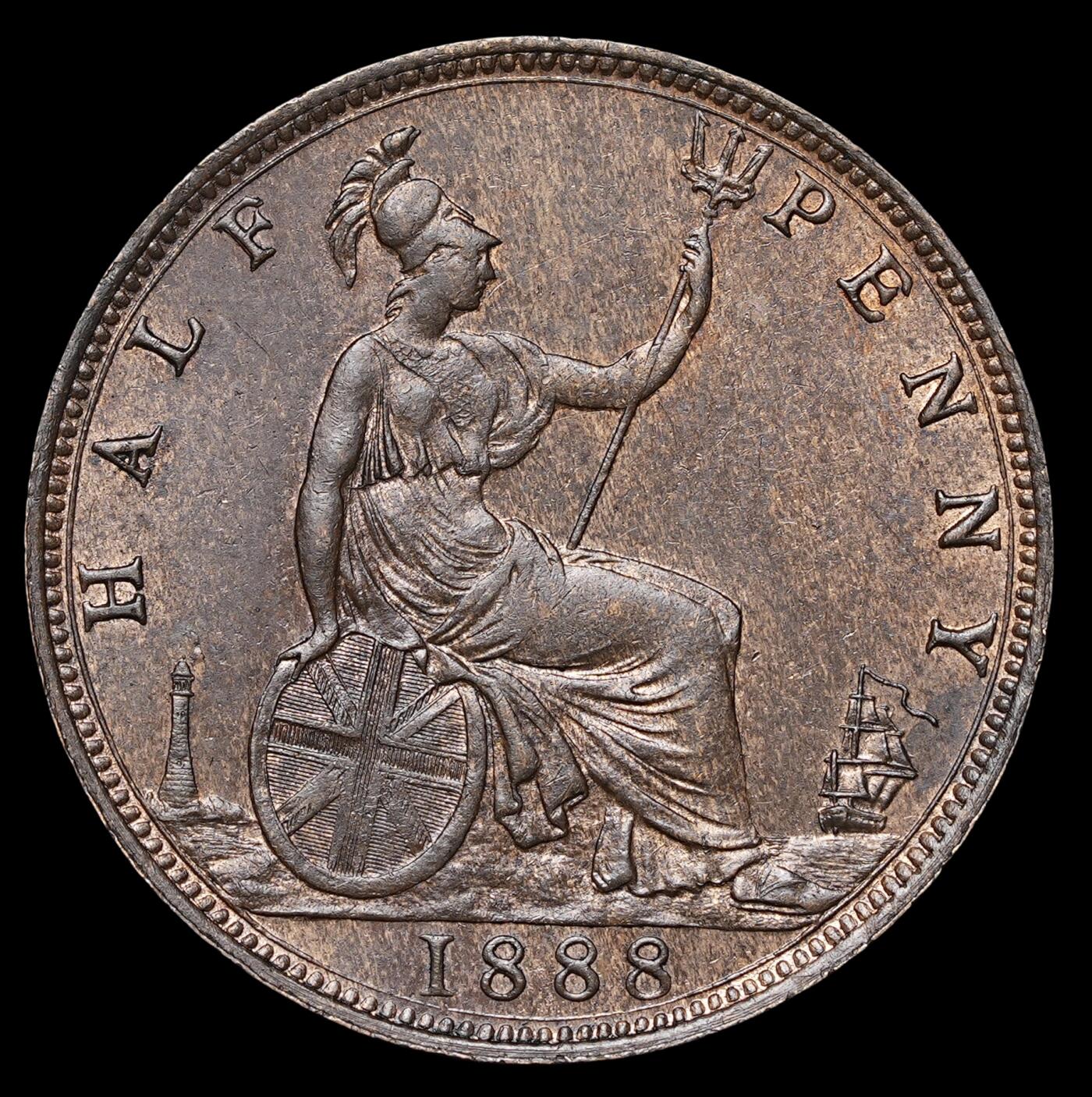 修遠堂世界钱币第四十期 全场包邮 1888年英国1/2便士铜币