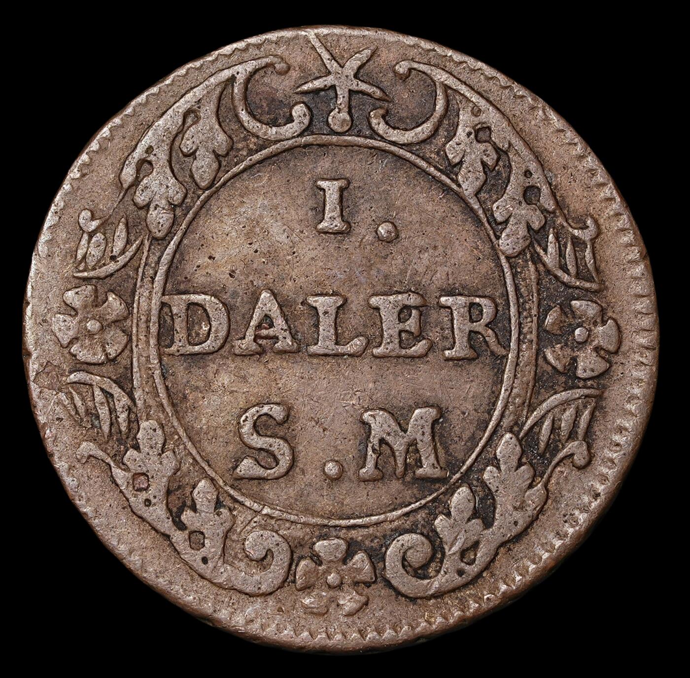 修遠堂世界钱币第四十期 全场包邮 1718年瑞典紧急时期1 DALER铜币
