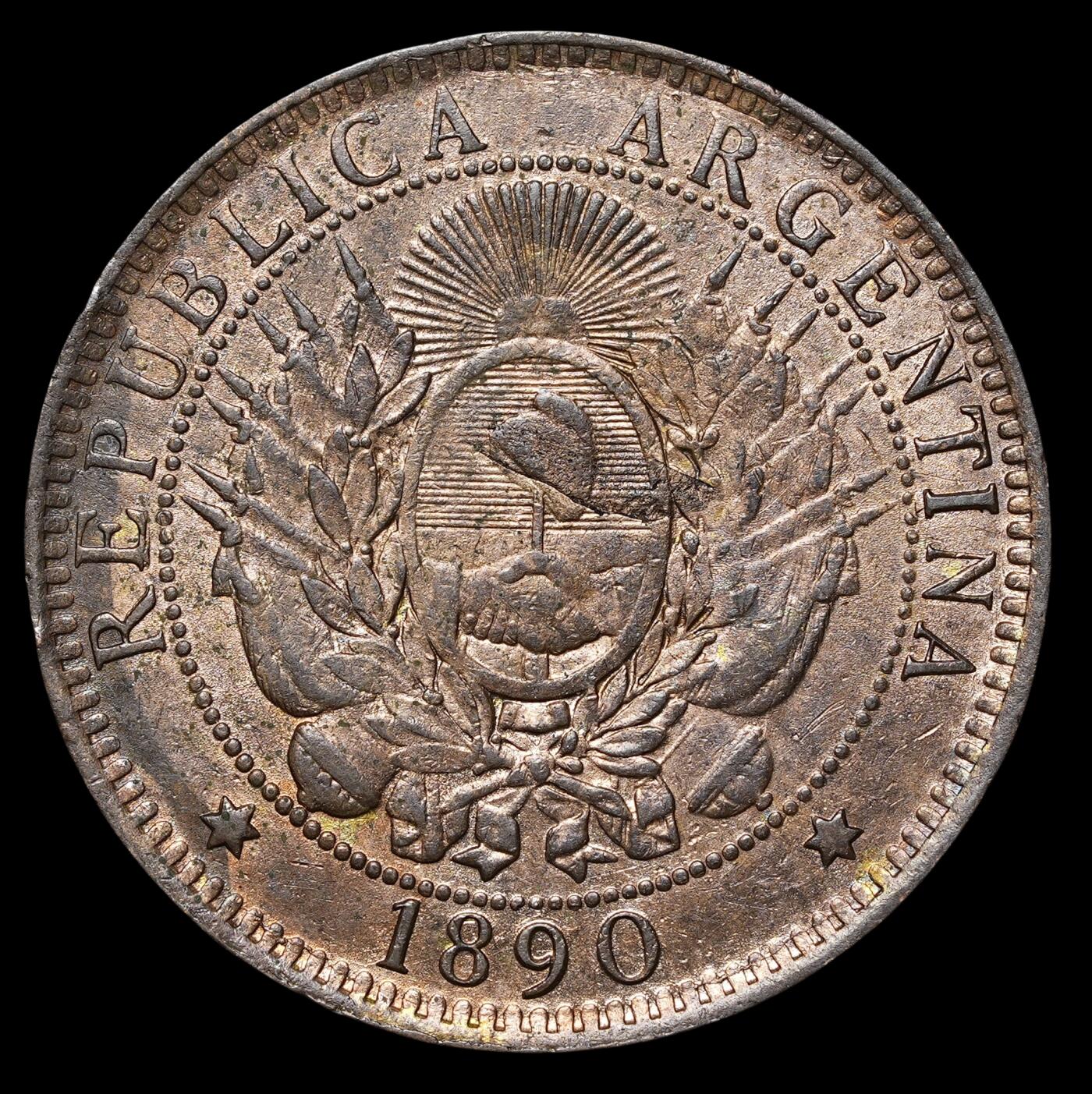 修遠堂世界钱币第四十期 全场包邮 1890年阿根廷2分铜币