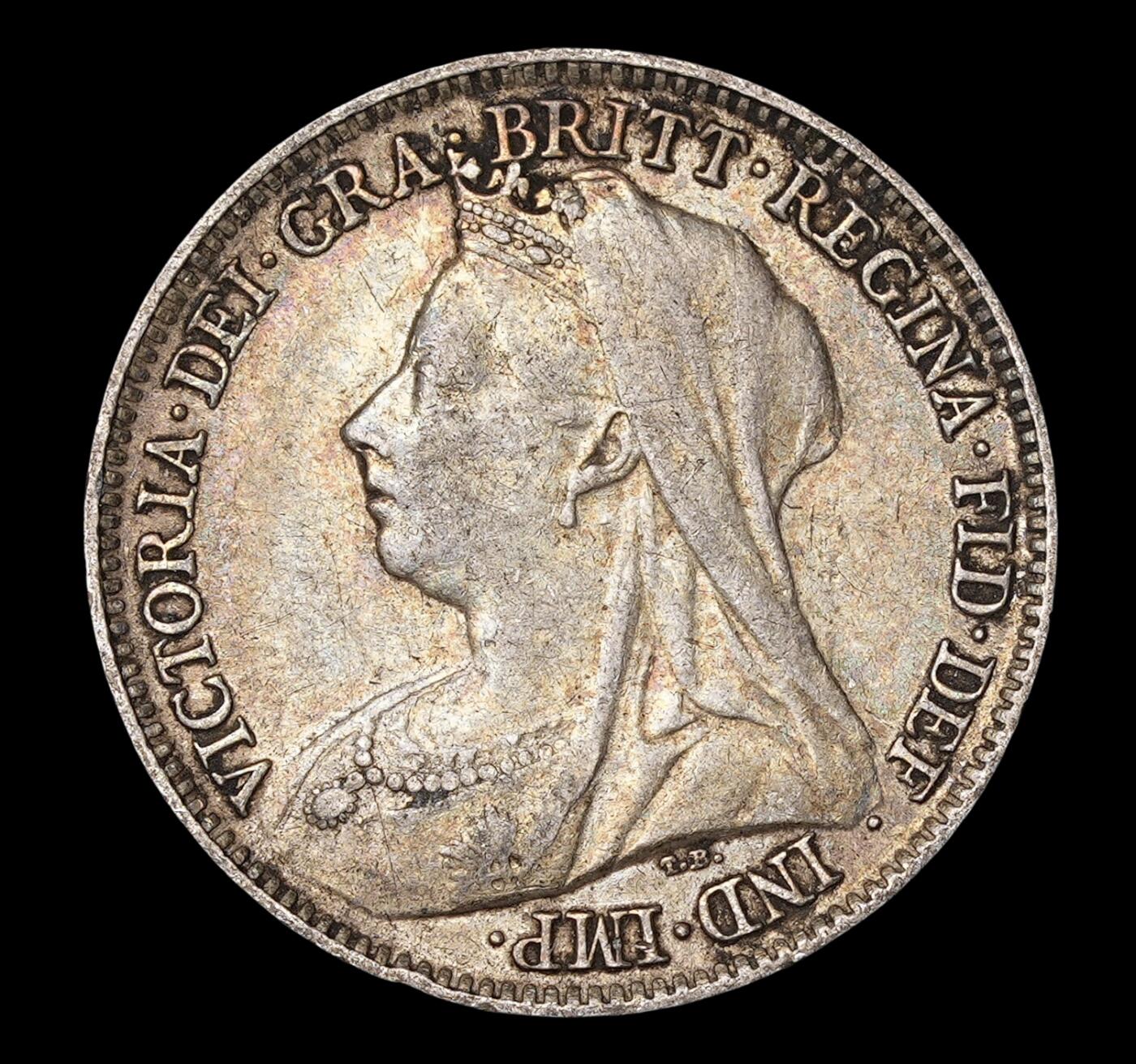 修遠堂世界钱币第四十期 全场包邮 1896年英国6便士银币 老彩